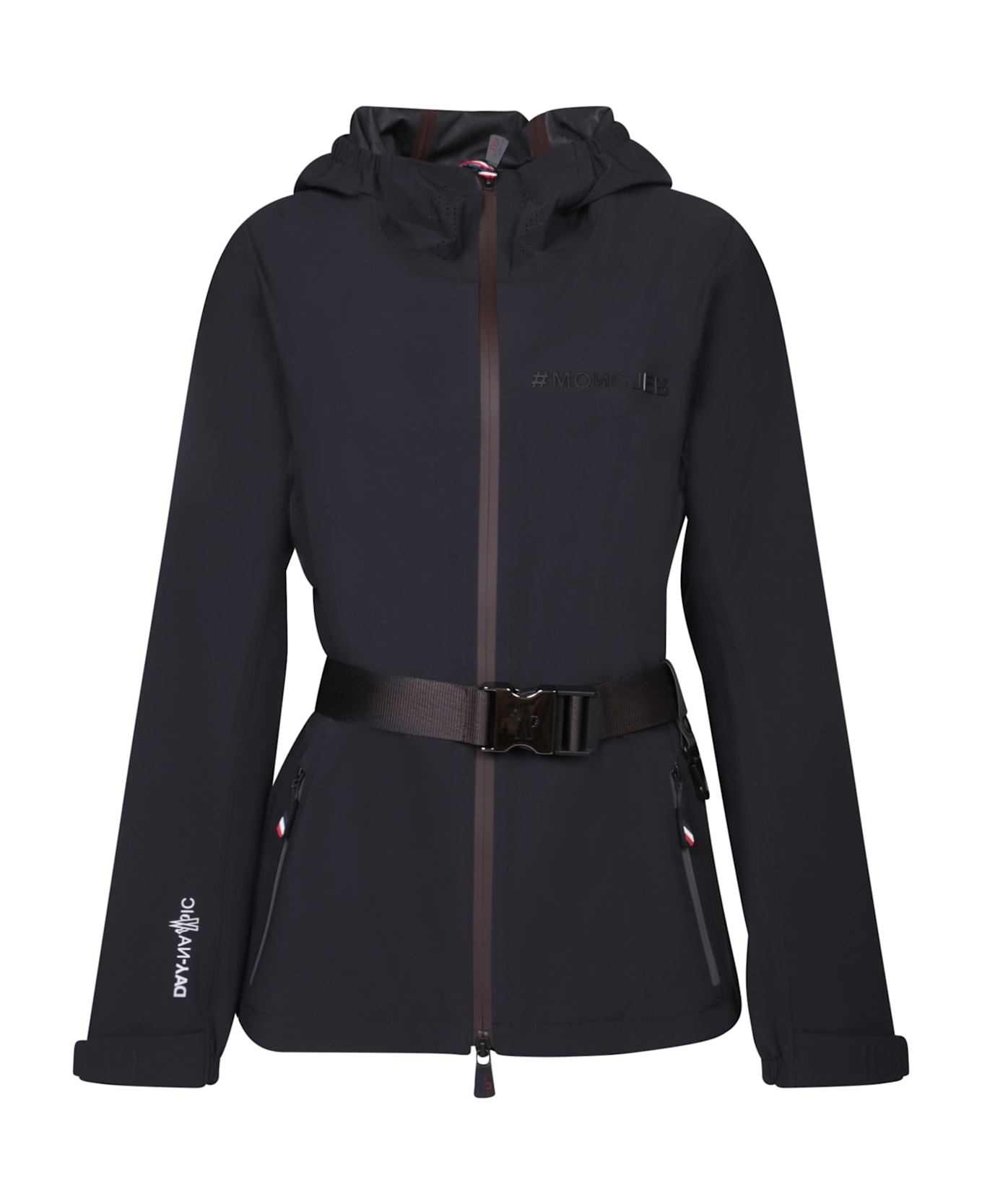 Moncler Grenoble Black Fex Hooded Jacket - Black