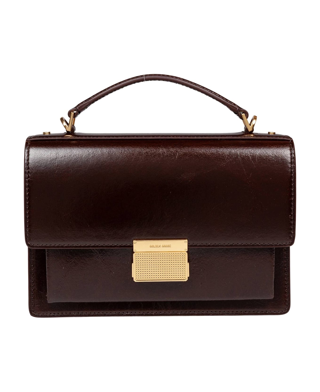 Golden Goose Venezia Leather Handbag Dark Brown Color - DARK BROWN