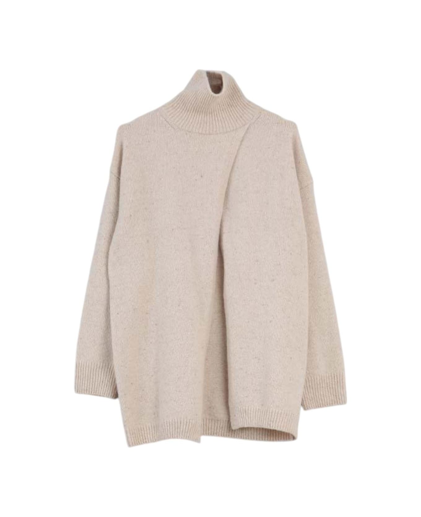 Max Mara Turtleneck Open-front Sweater - Pink