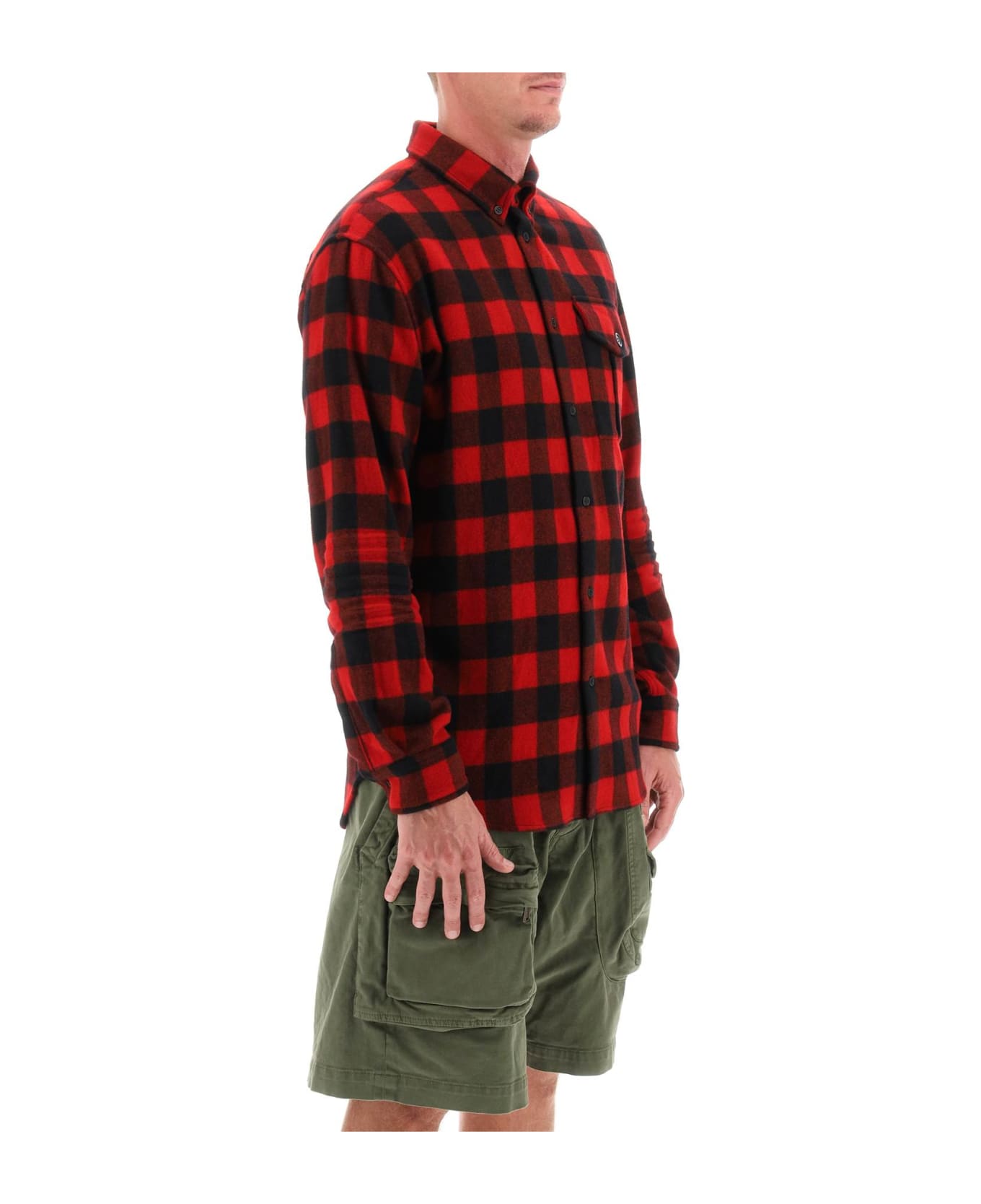 Dsquared2 Shirt With Check Motif And Back Logo - RED BLACK (Black)