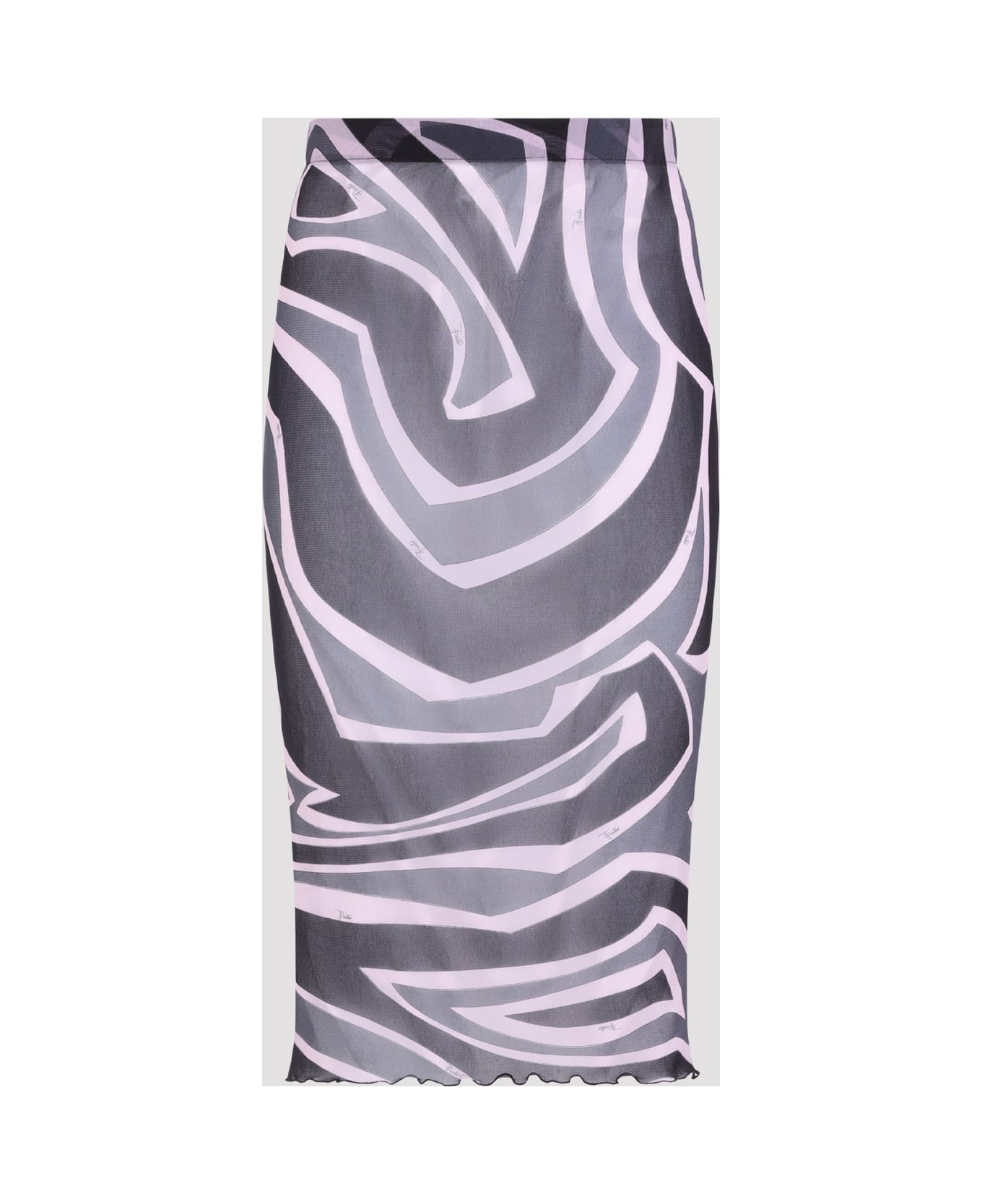 Pucci Tulle Midi Skirt - Black Pink