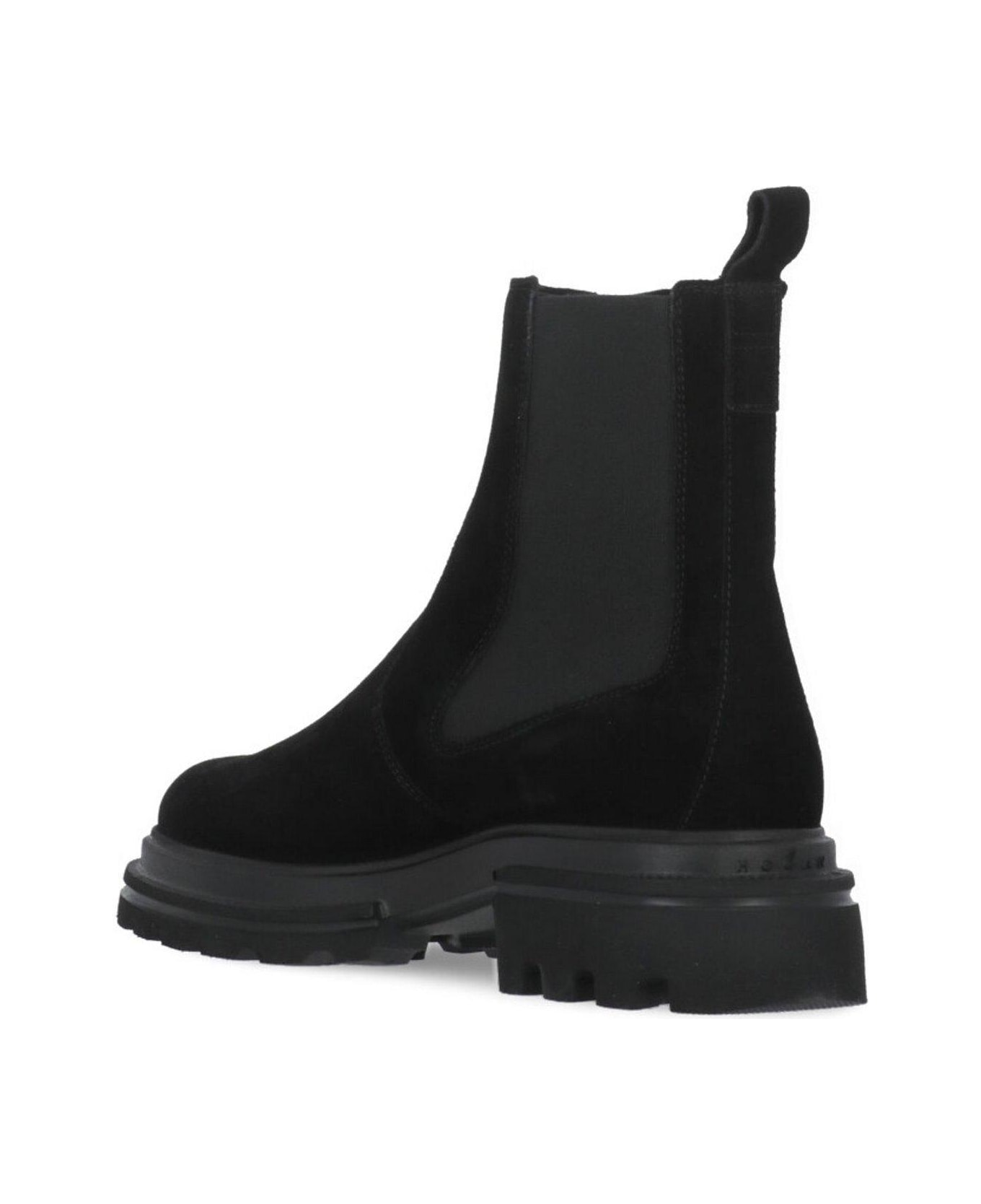 Hogan Round-toe Slip-on Chelsea Boots - Black