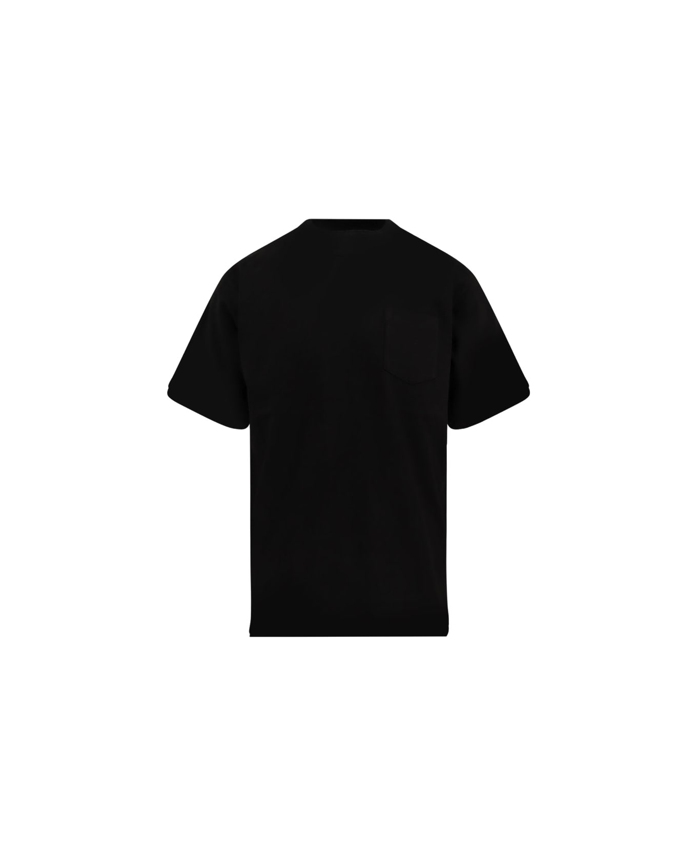 Sacai Cotton T-shirt With Nylon Inserts - Black