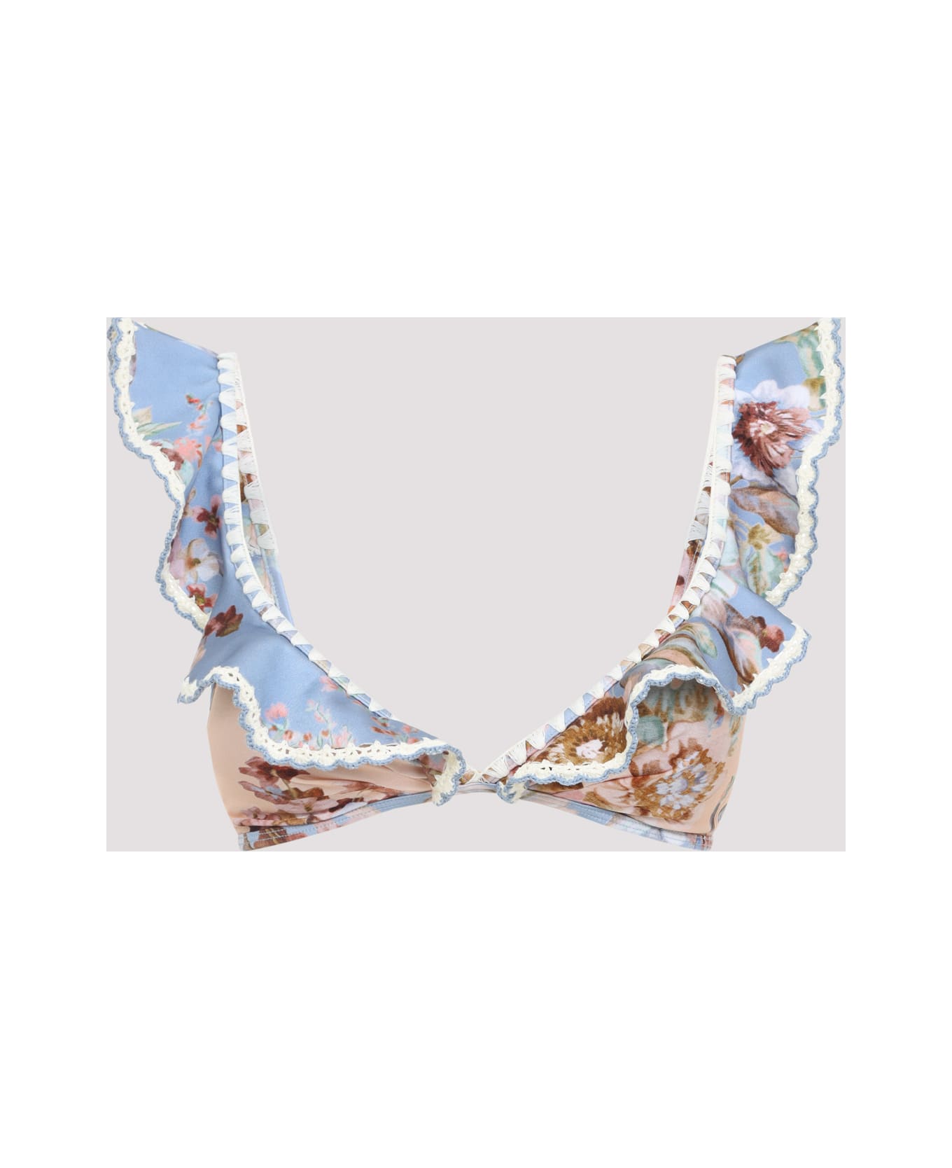 Zimmermann Awaken Crochet Tri Bikini Top - Spliced Print