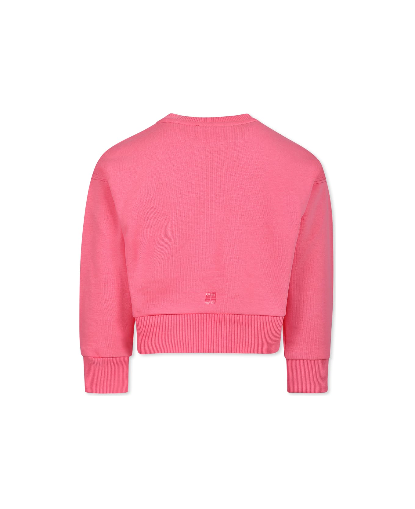 Givenchy Pink Crop Sweatshirt For Girl With Logo - Pink