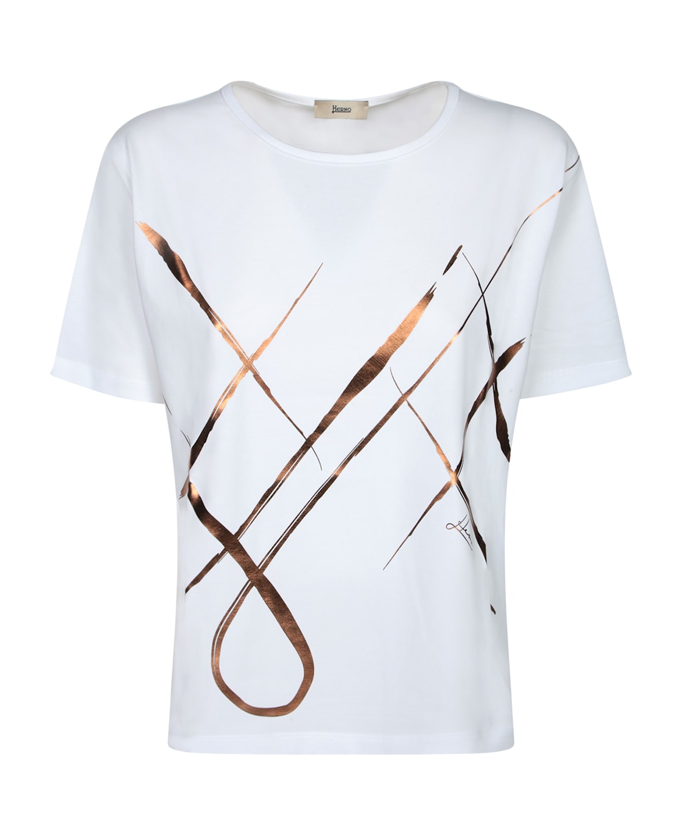 Herno T Shirt Con Stampa In Foil T-shirt - BIANCO