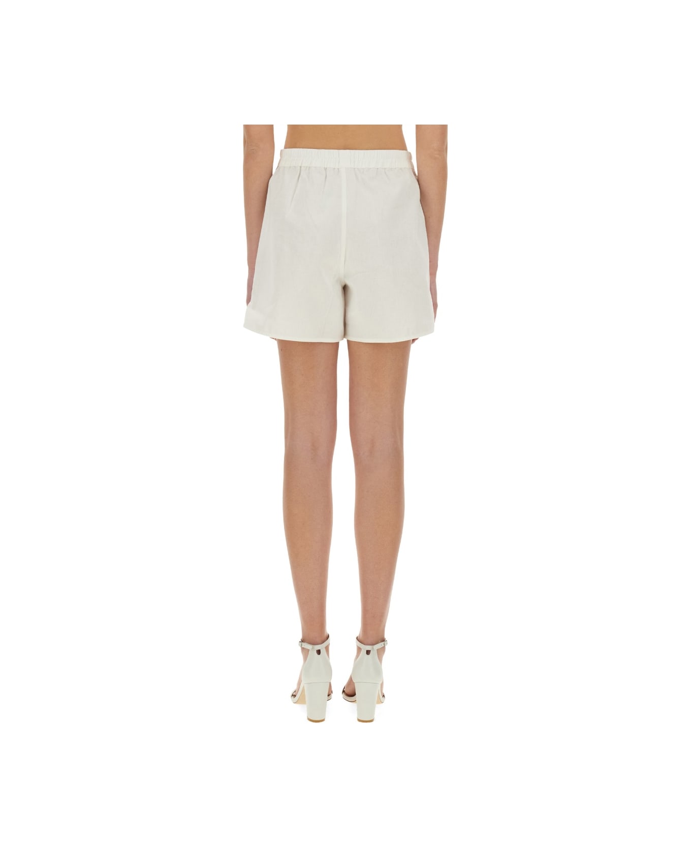 Marine Serre Upcycled Linen Shorts - WHITE
