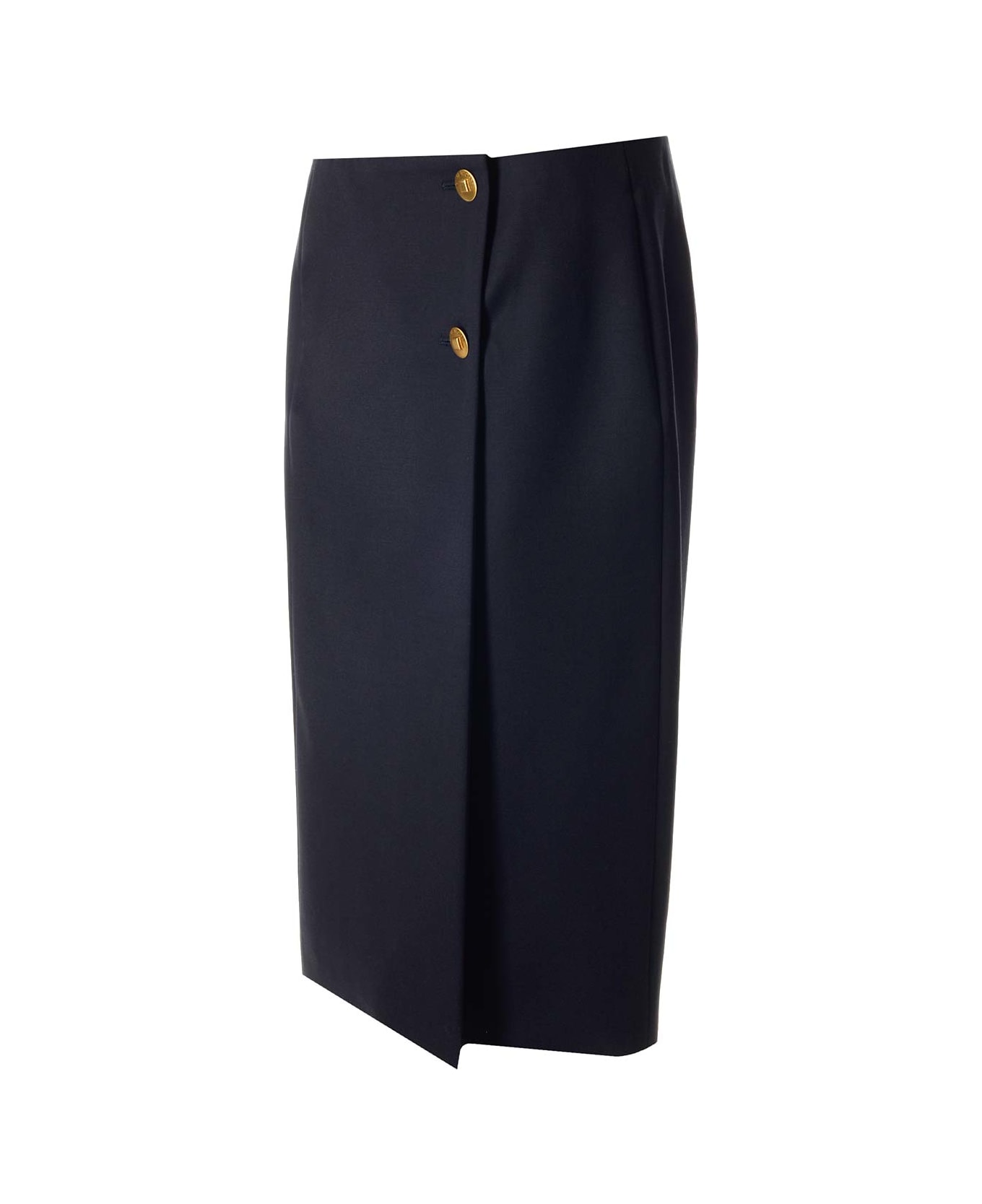 Givenchy Gabardine Wrap Skirt - blue