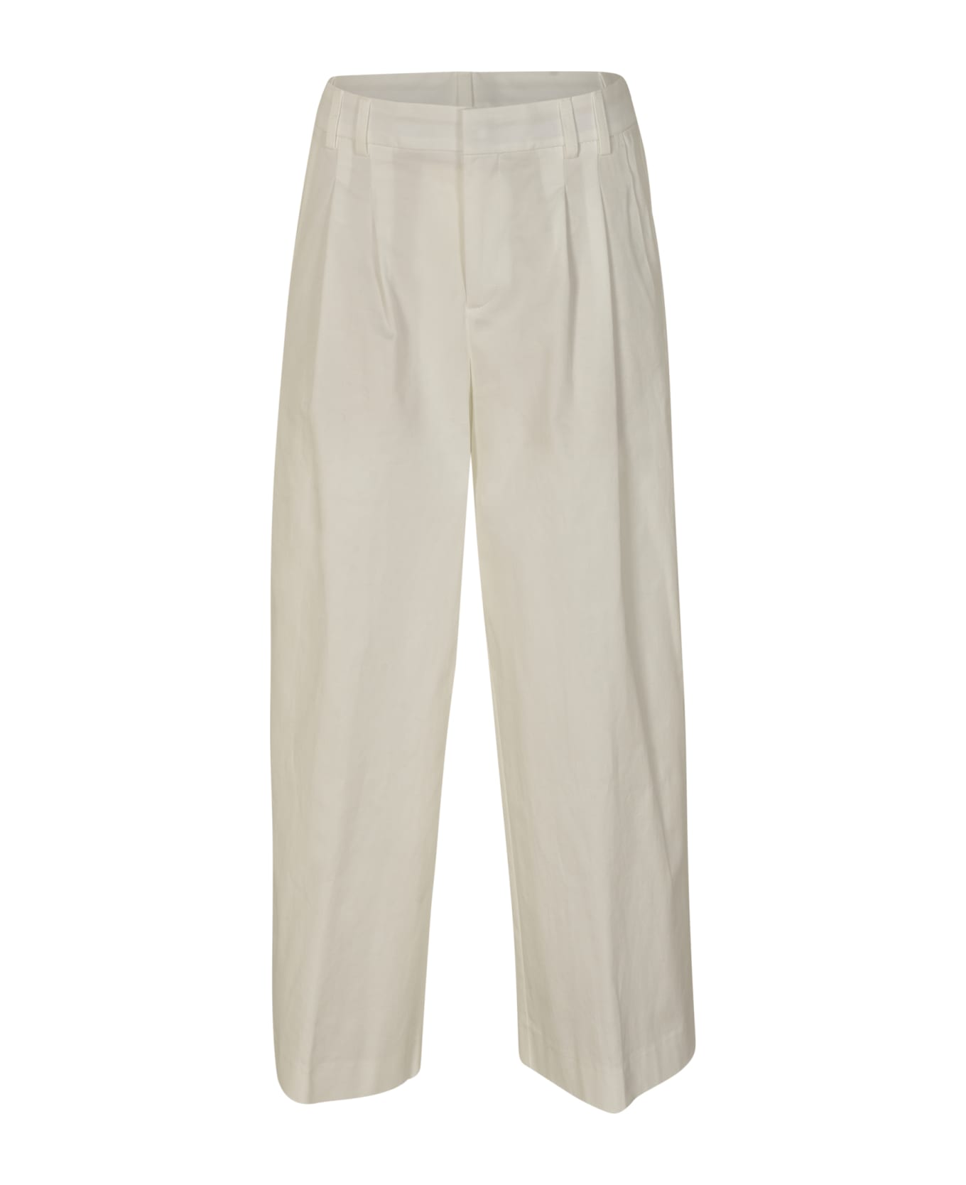 Closed Wide Straight Leg Trousers - Ivory