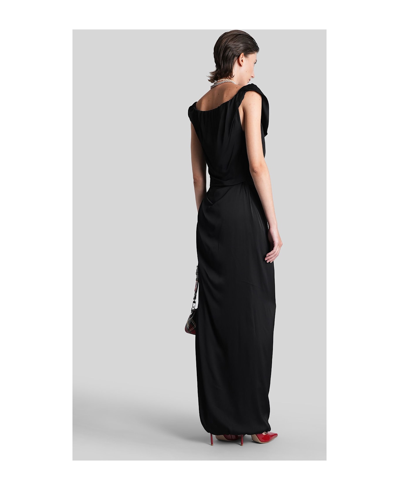 Vivienne Westwood Long Ginnie Long Dress In Black Viscose - black