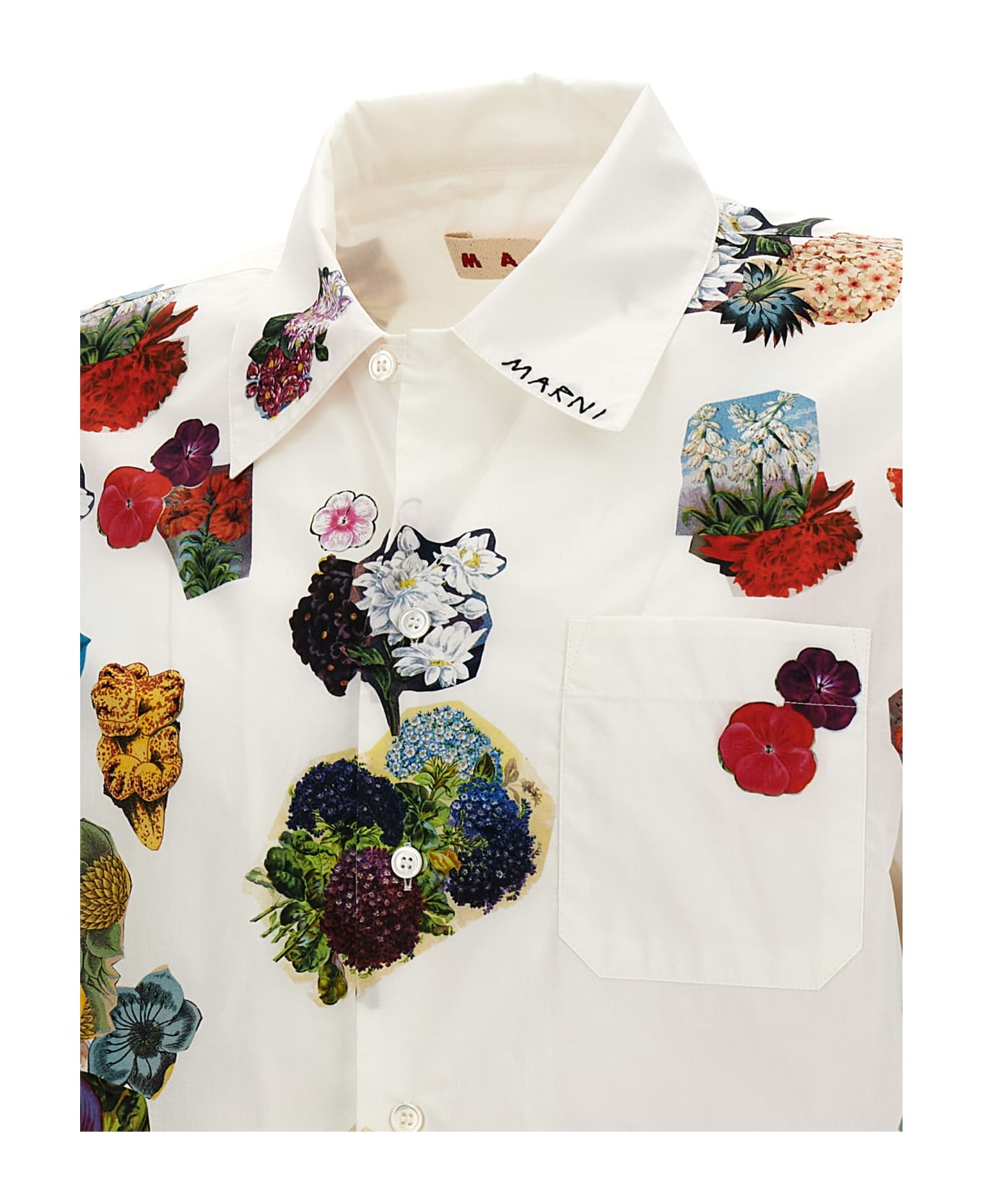 Marni 'flowers Collage' Shirt - Bianco/fantasia シャツ