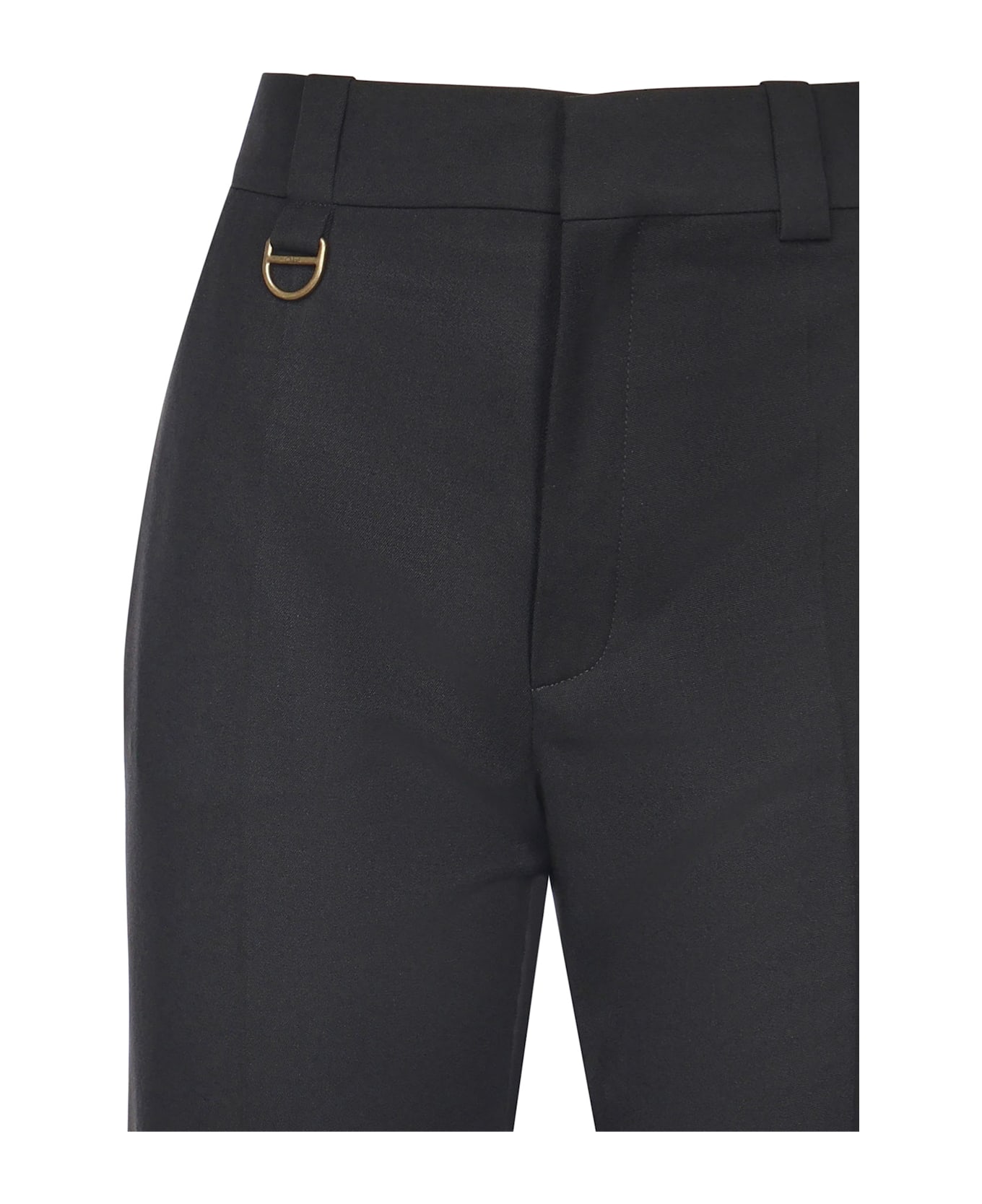 Chloé Tailored Trousers In Grain De Poudre Wool - Black