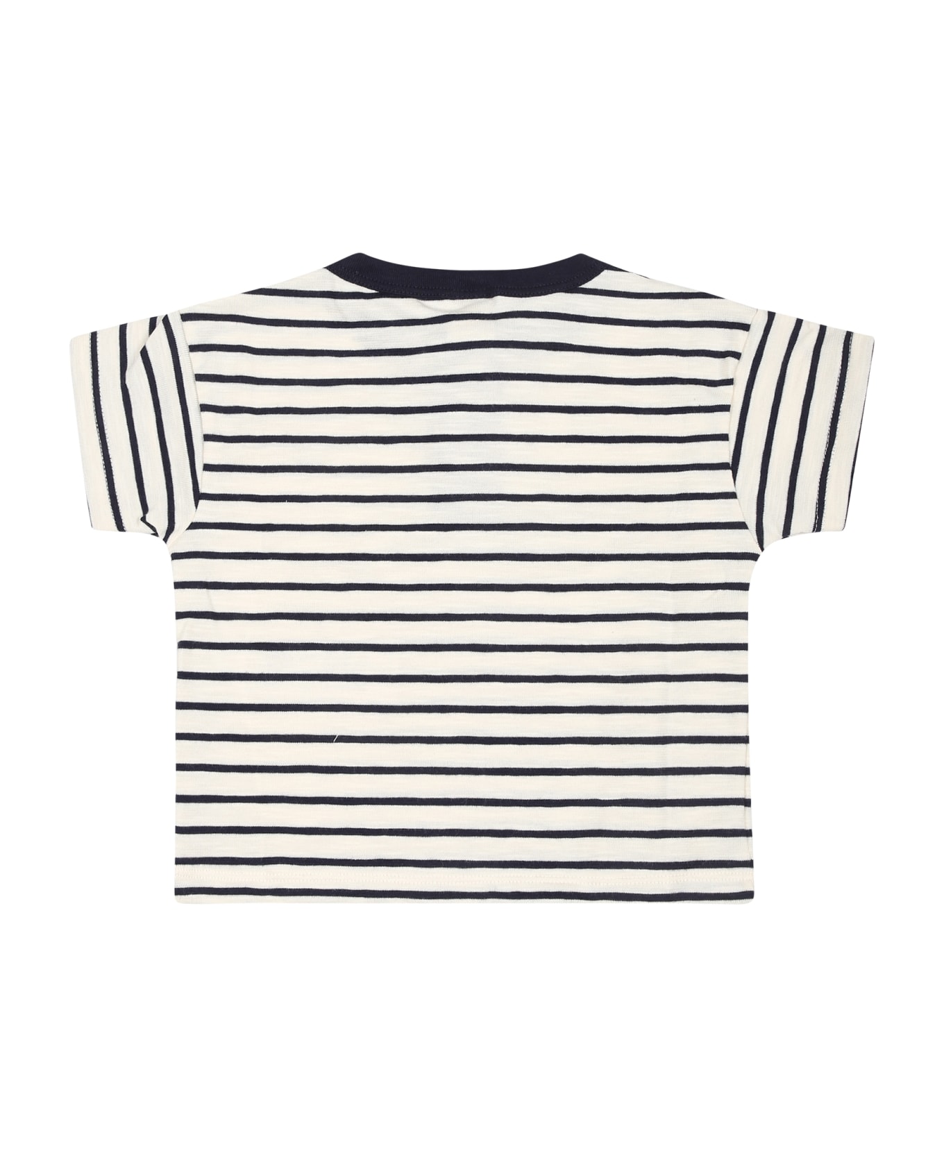 Petit Bateau Ivory T-shirt For Baby Boy With Logo - Ivory