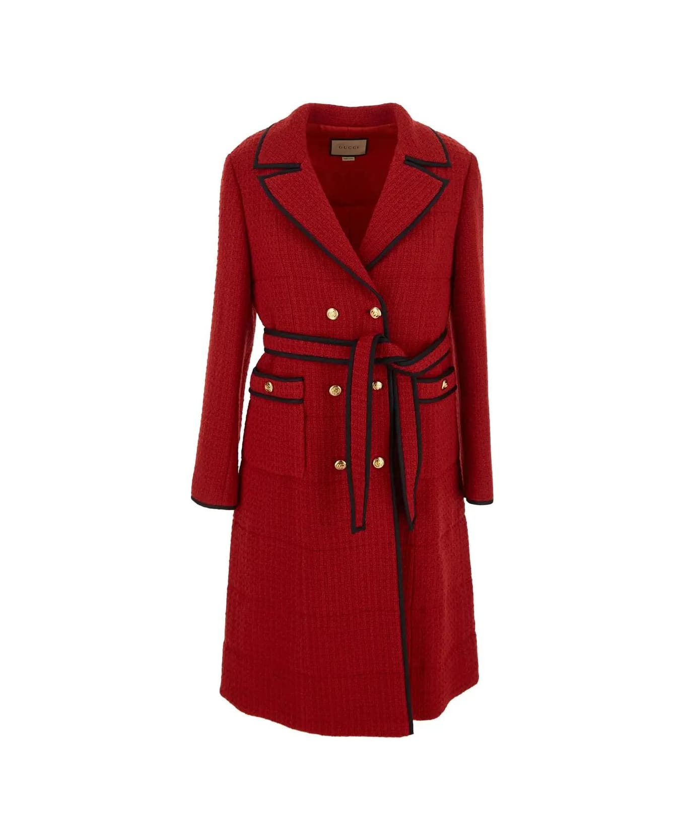 Gucci Wool Long Coat - Red