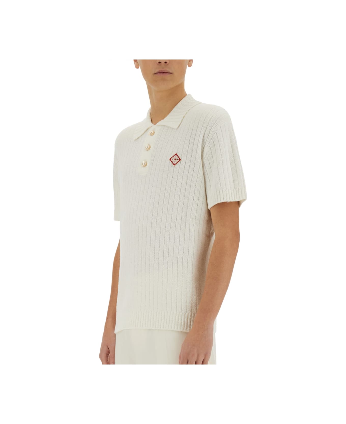 Casablanca Polo With Logo - WHITE