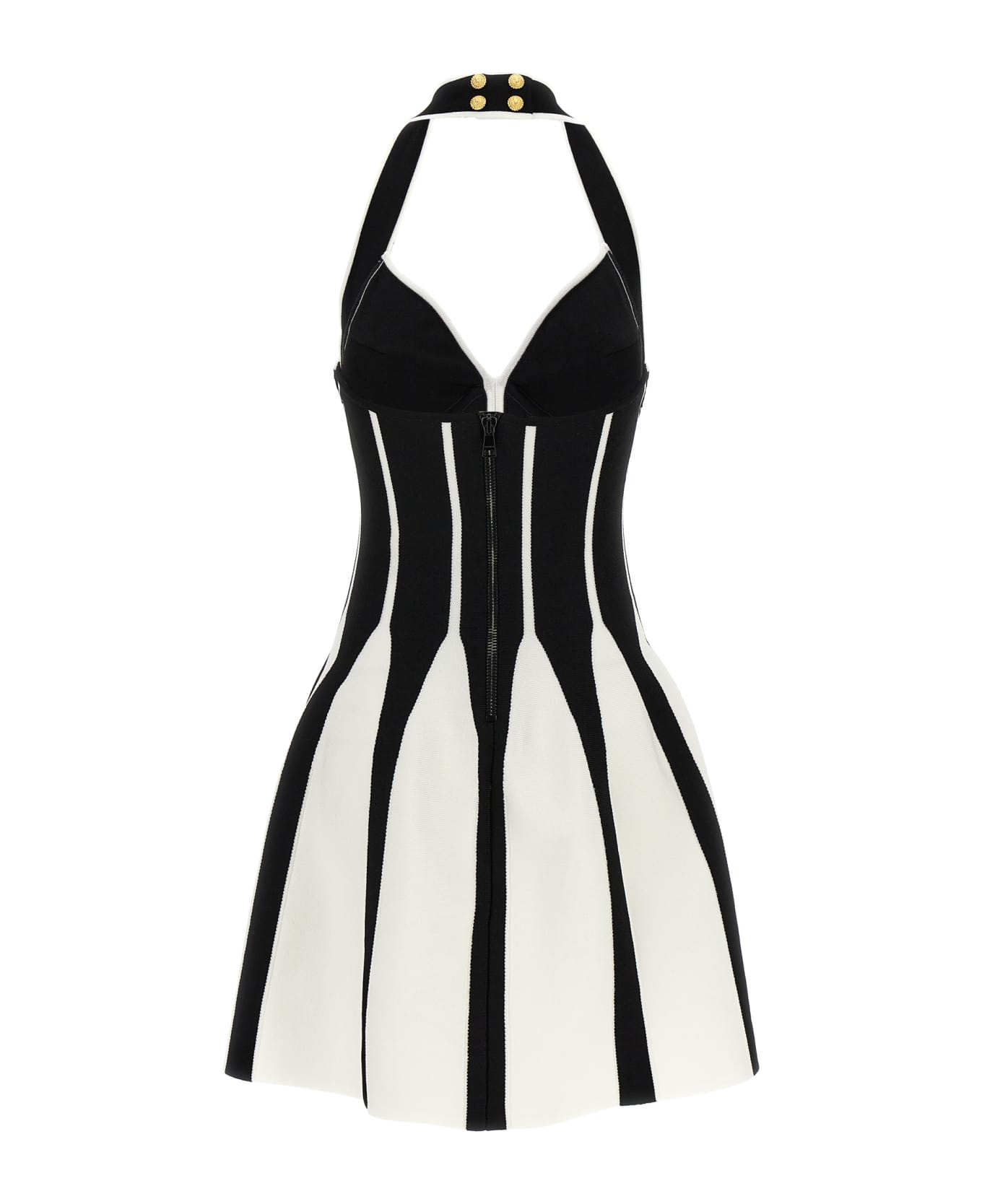 Balmain Skater Dress - White/Black