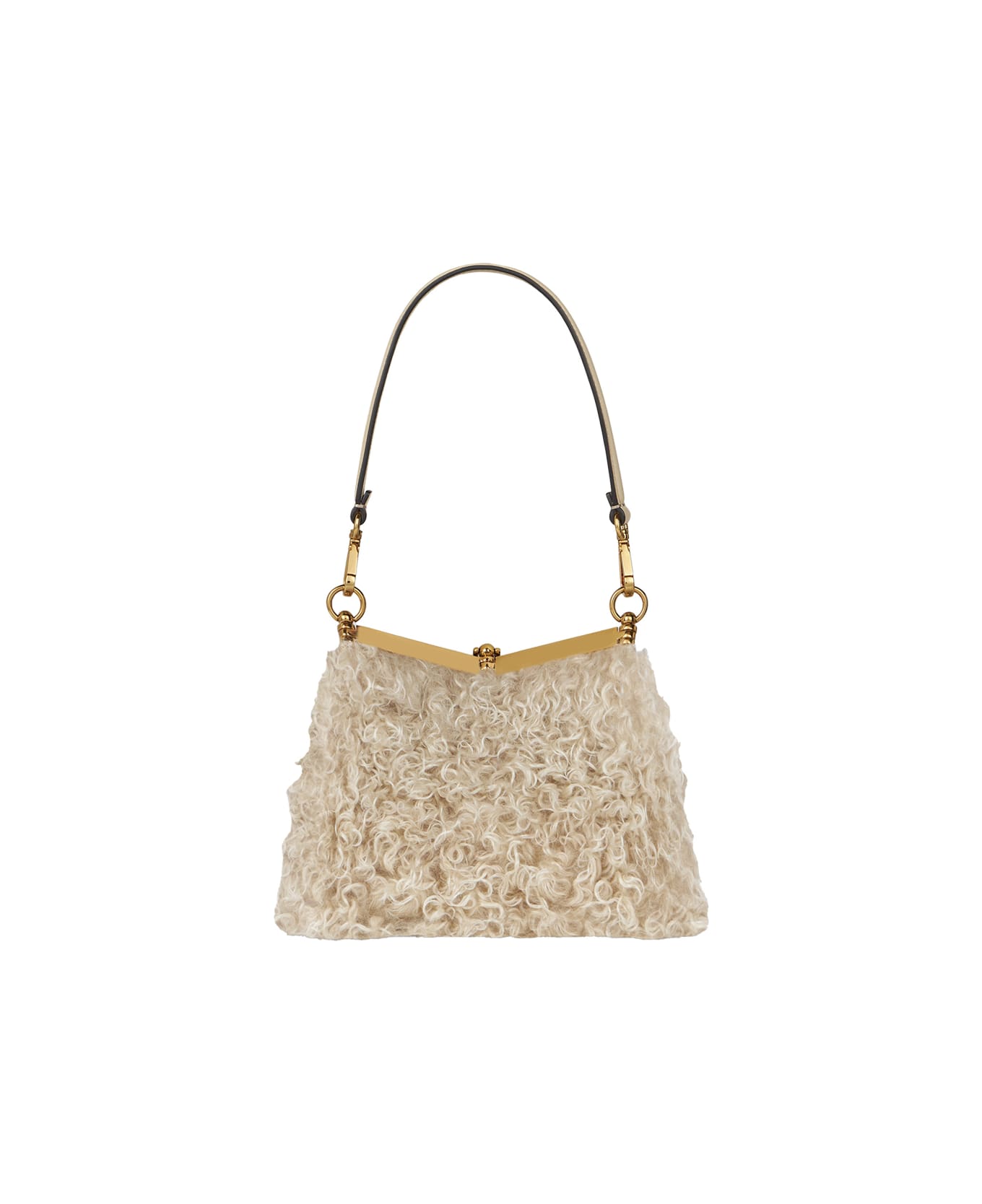 Etro Vela Mini Bag In Beige Wool And Mohair - Brown