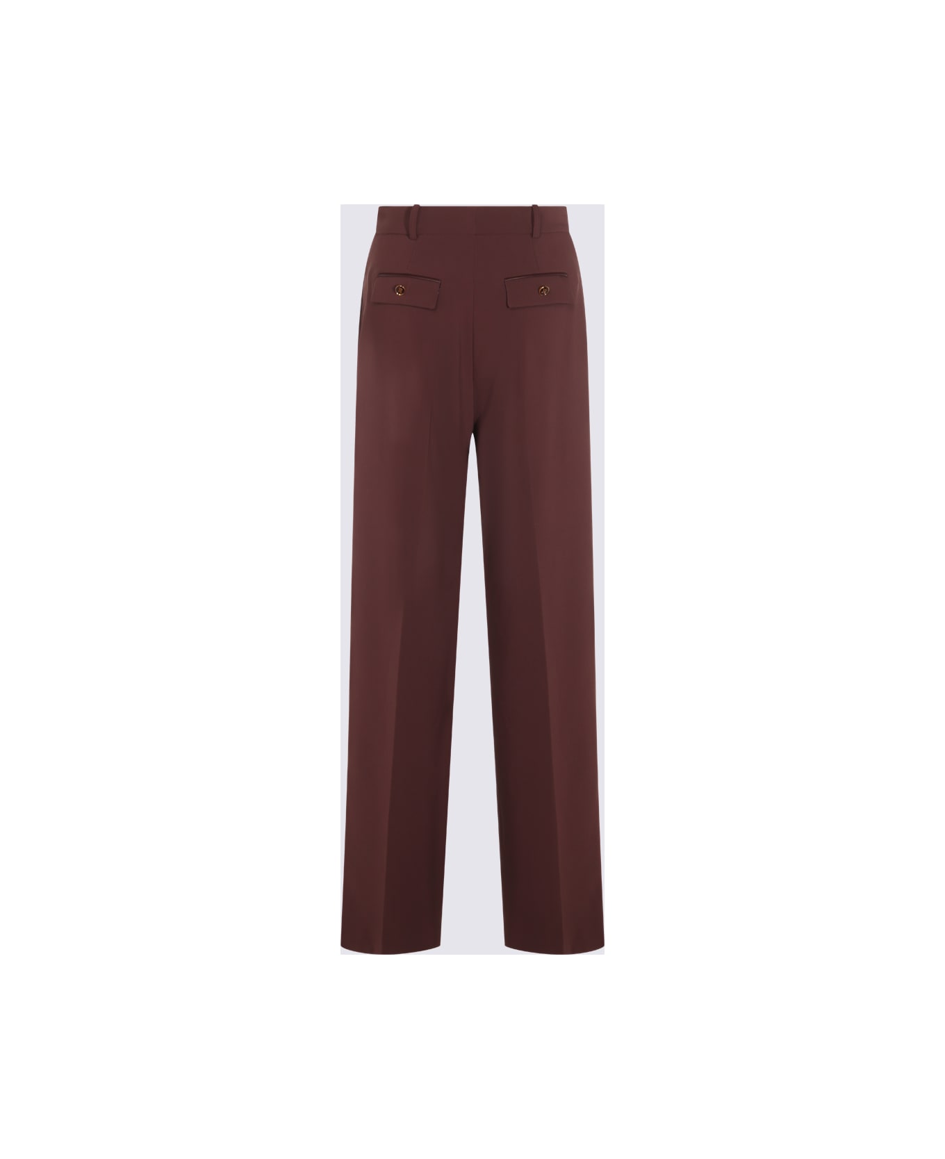 Elisabetta Franchi Brown Pants - MERLOT