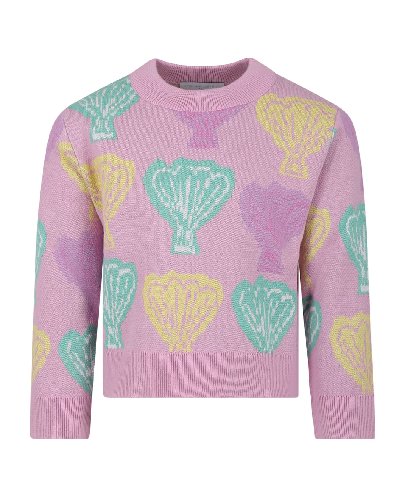 Stella McCartney Kids Pink Sweater For Girl With Shells - Pink