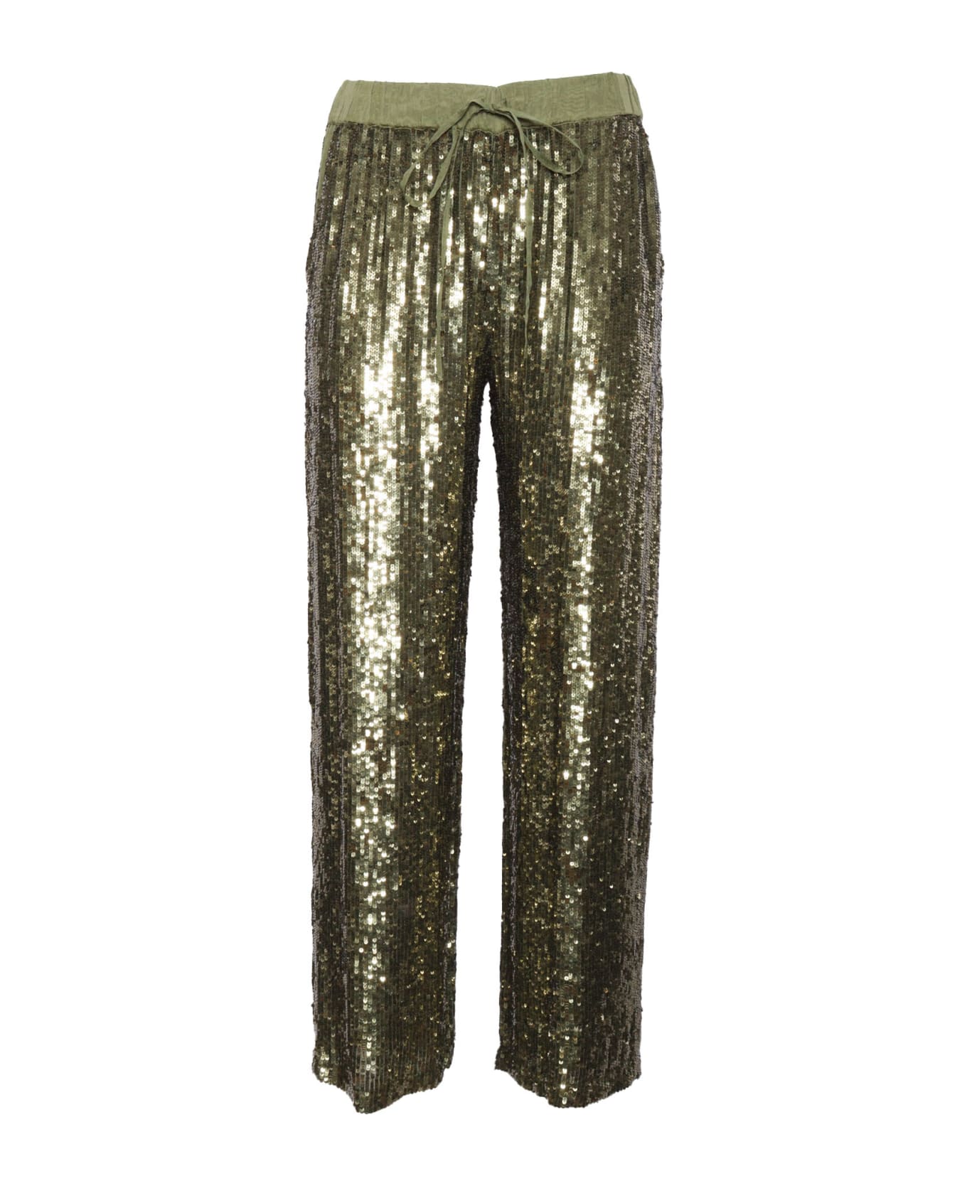 Parosh Trousers With Sequins - GREEN ボトムス
