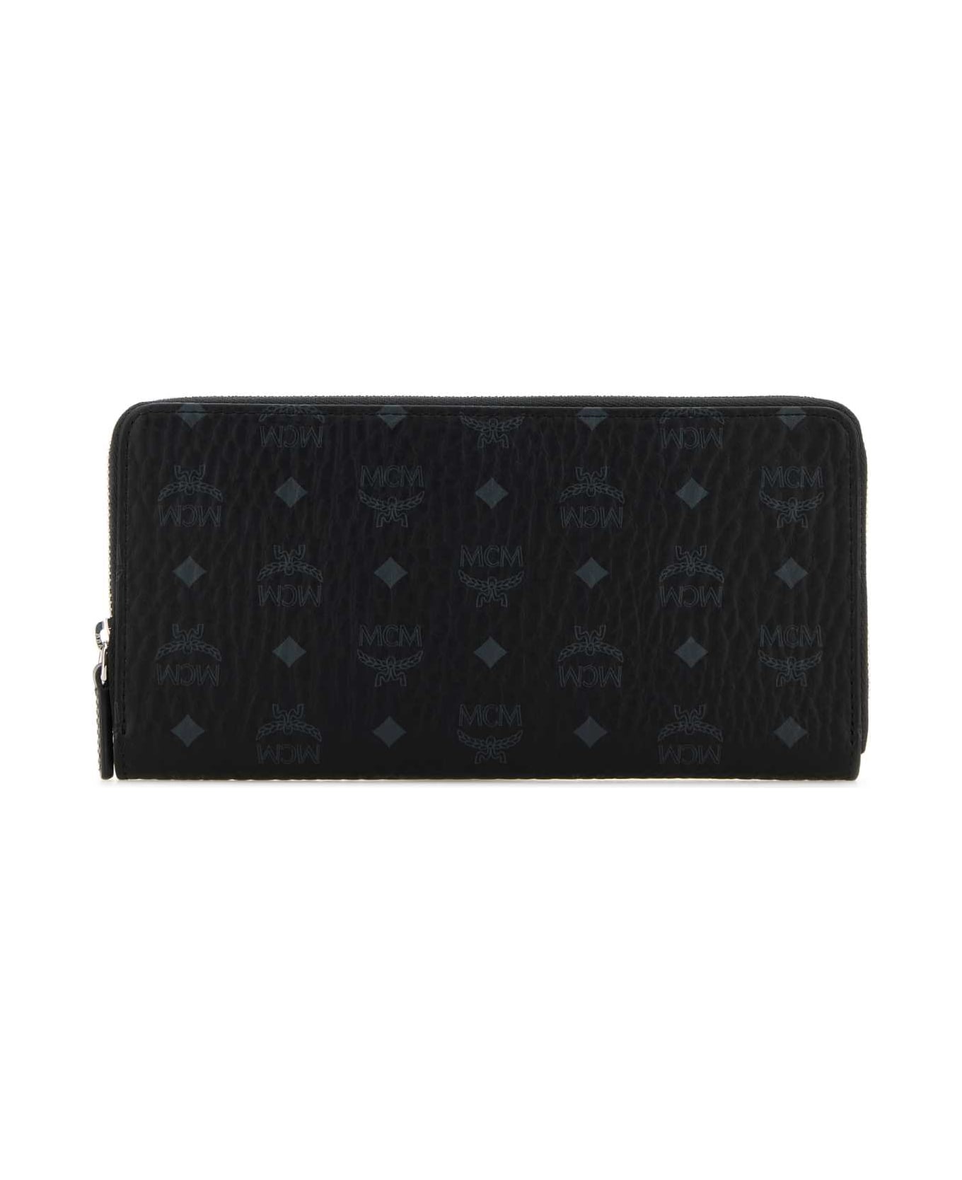 MCM Printed Canvas Large Wallet - BLACK