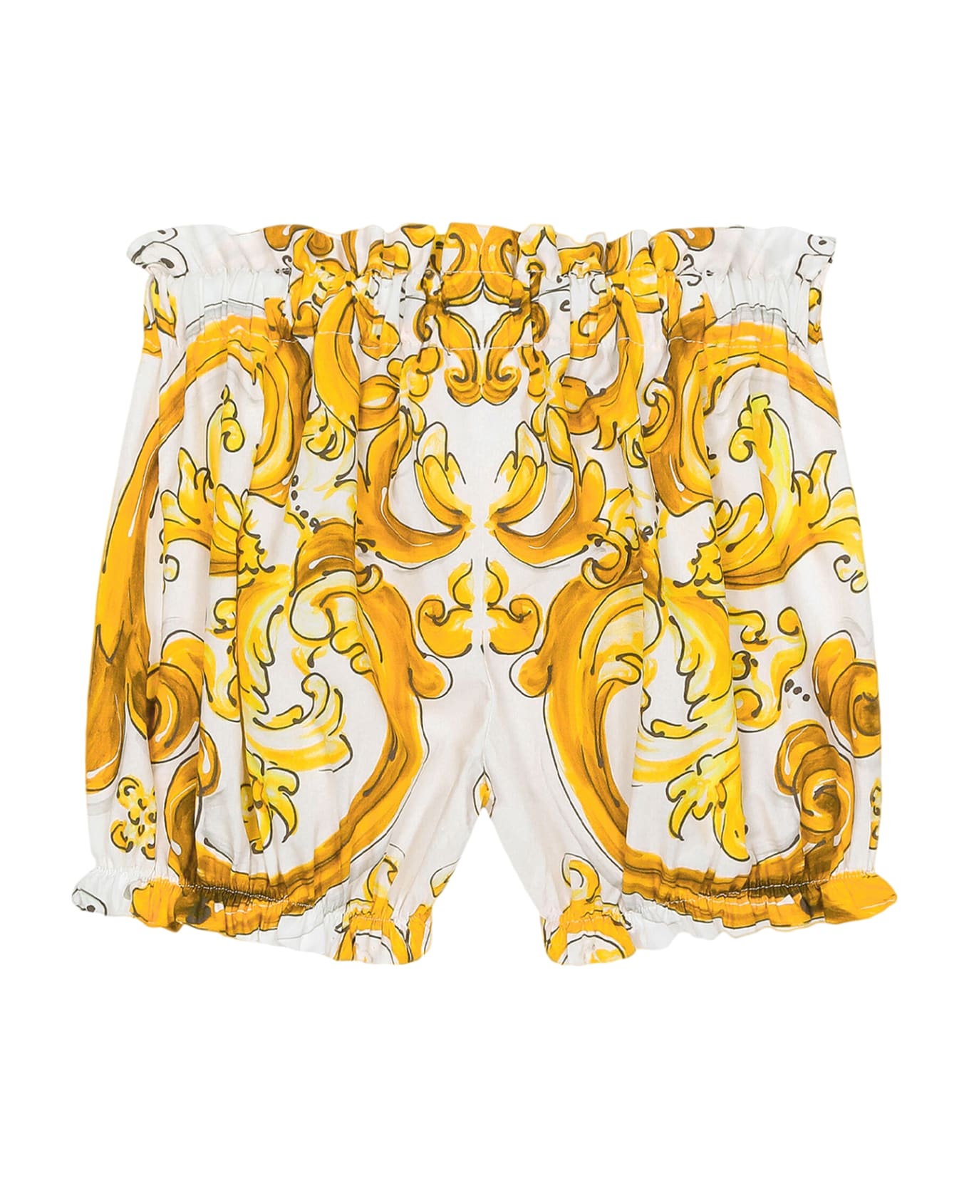 Dolce & Gabbana Shorts With Maiolica Print - Yellow