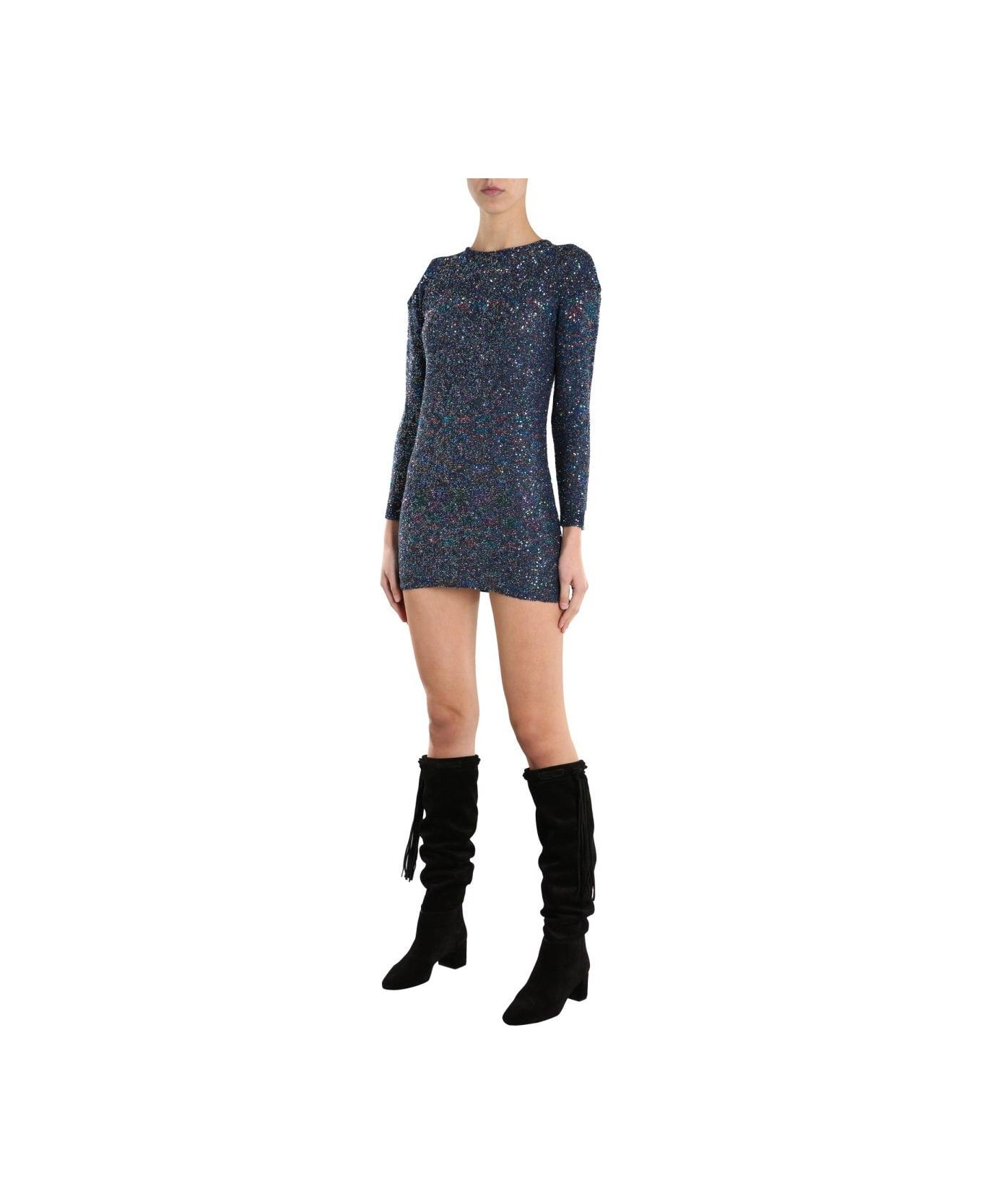 Saint Laurent Sequins Mini Dress - BLU