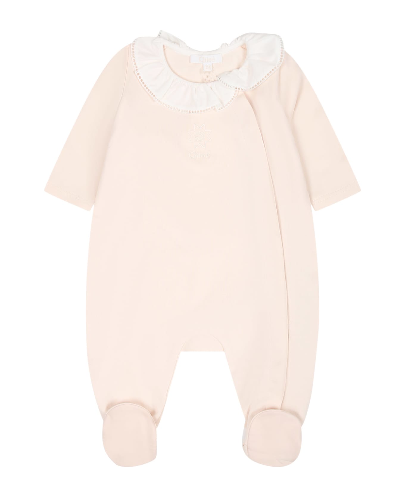 Chloé Pink Set Of Babygrow For Baby Girl - Pink ボディスーツ＆セットアップ