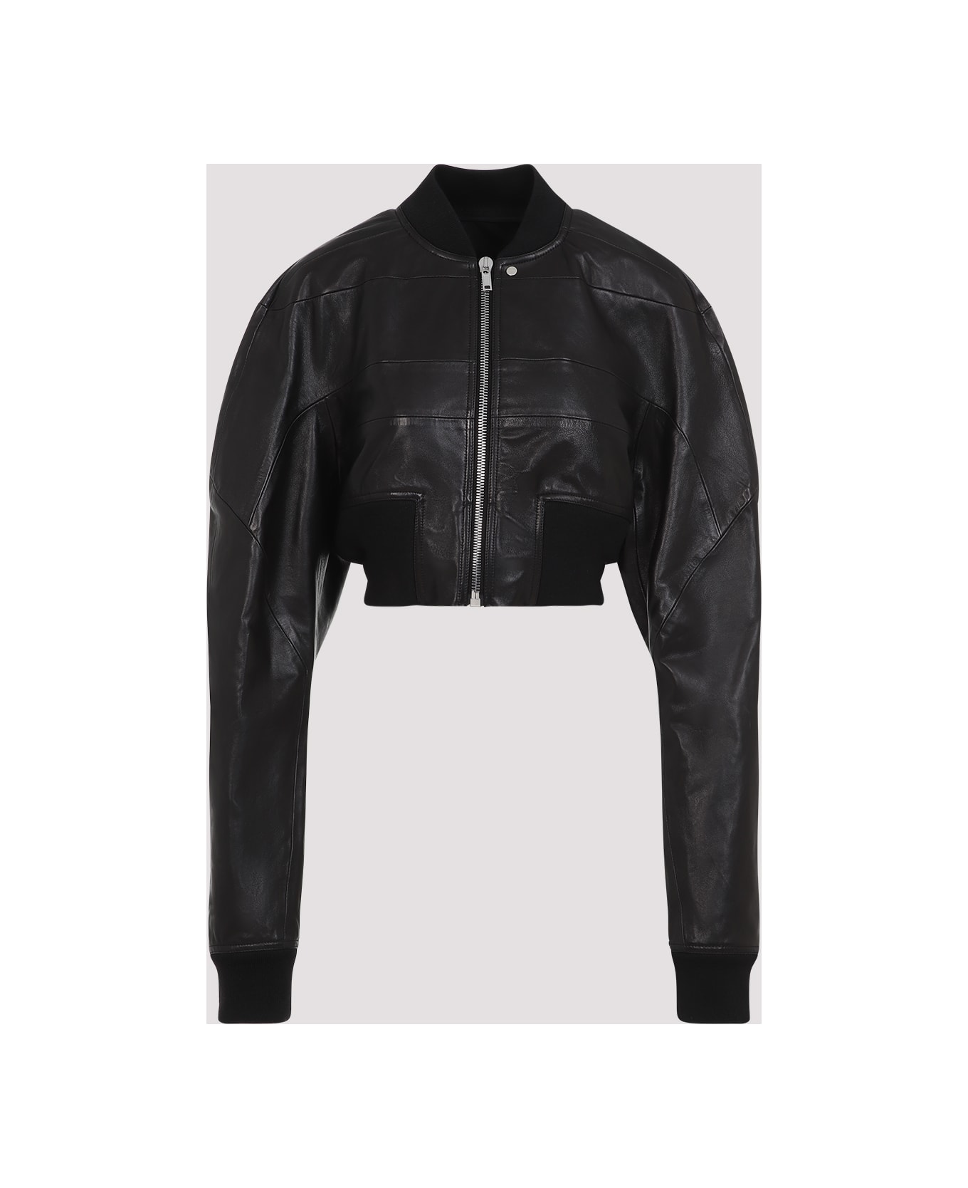 Rick Owens Girdered Cropped Bomber Jacket - Black