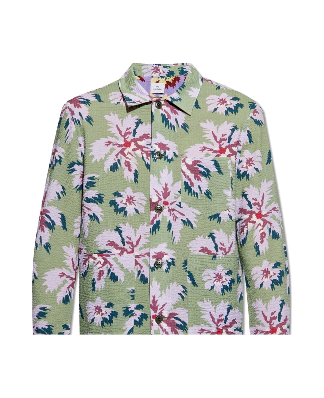 Paul Smith Ps Paul Smith Floral Shirt - MILITARY GREEN
