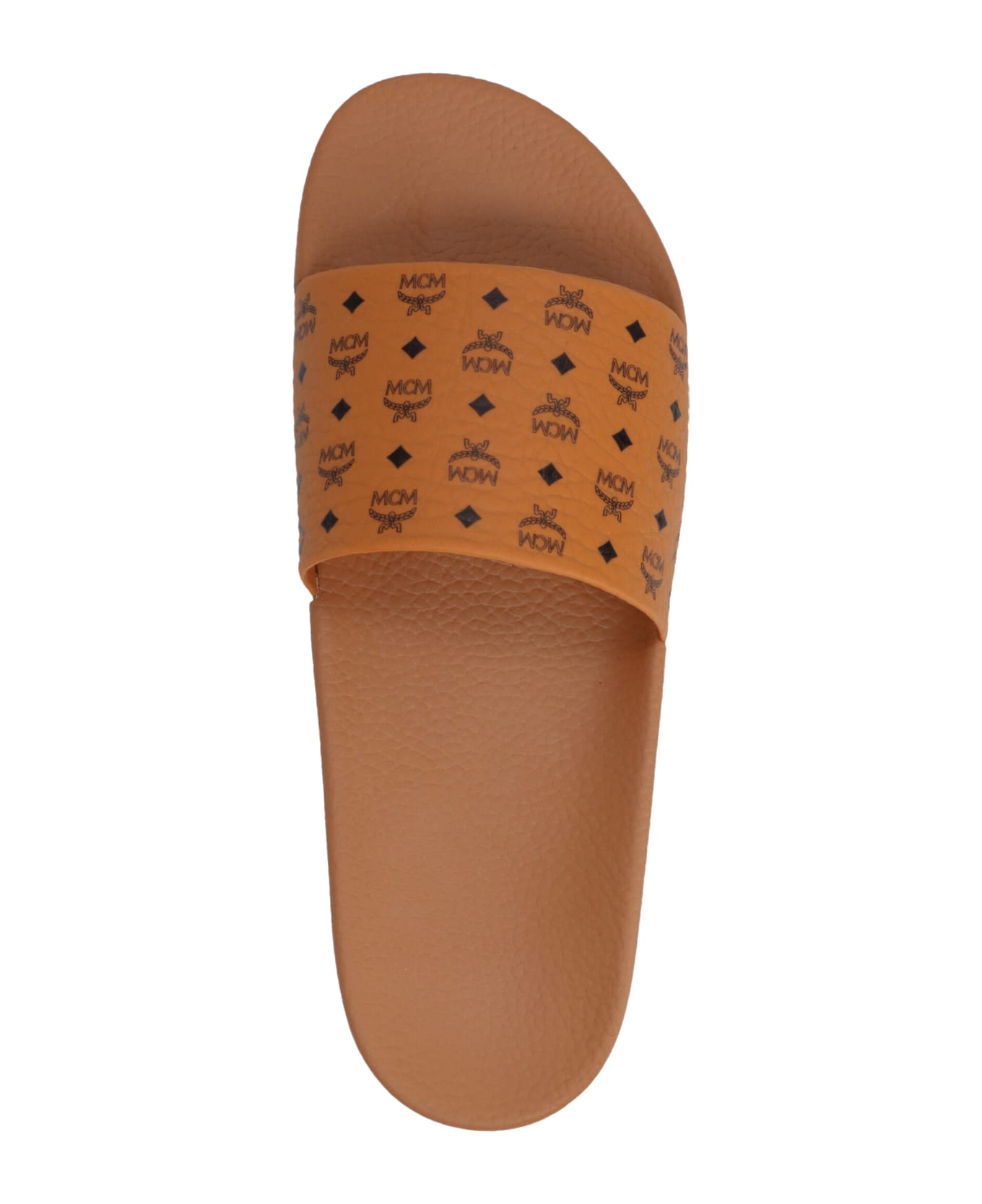 MCM All-over Monogram Slides - Brown