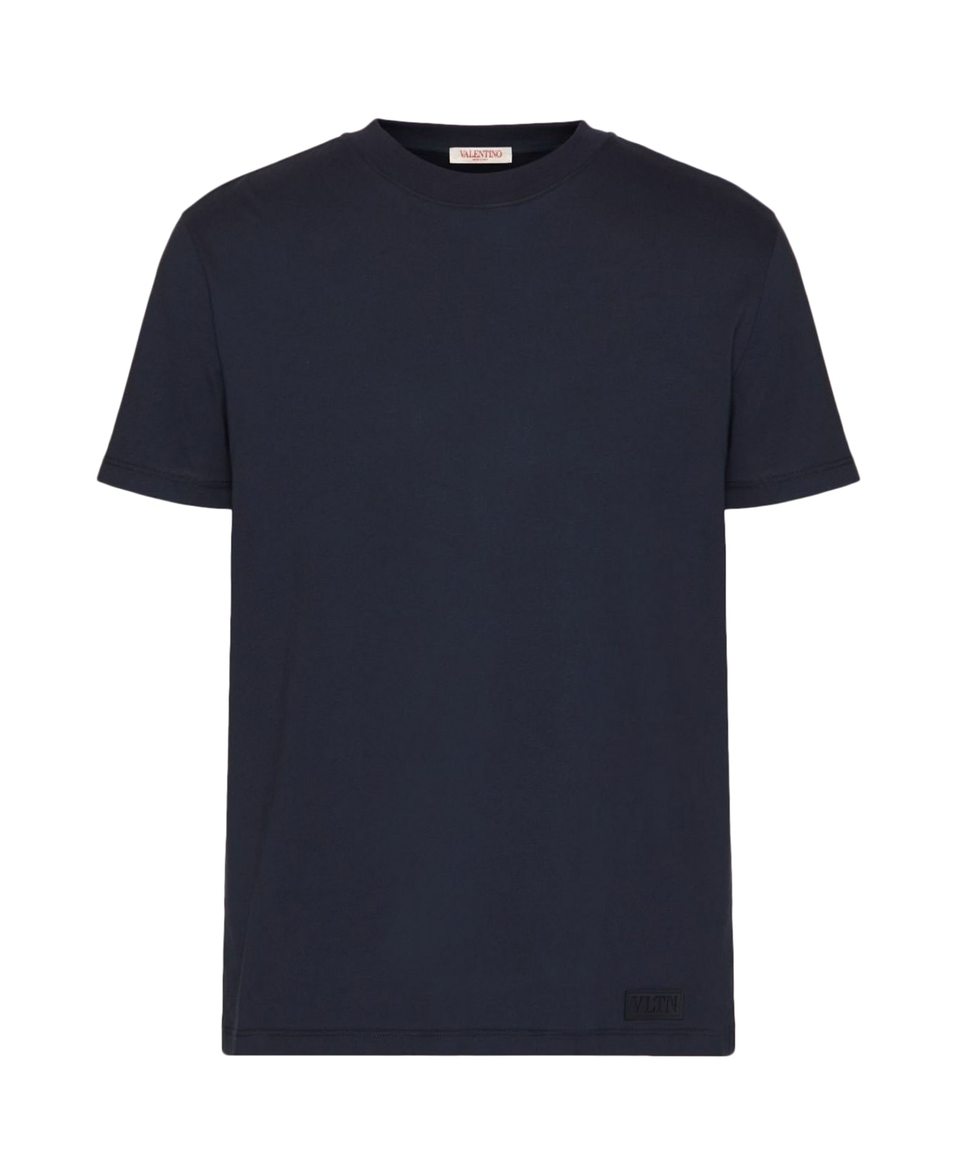 Valentino Garavani T-shirt Jersey,regular,iconic Stud Vltn Tag Jersey Cotone - Navy