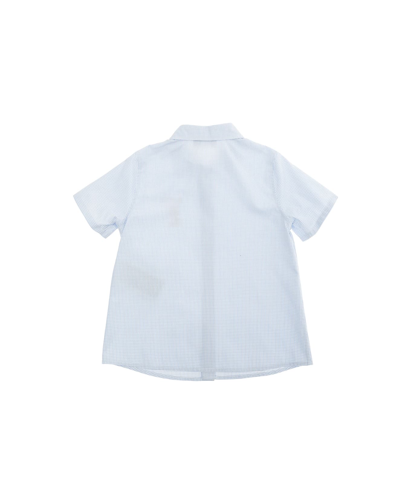 Gucci Light Blue Shirt With Lettering Logo On The Front In Cotton Baby - Light blue