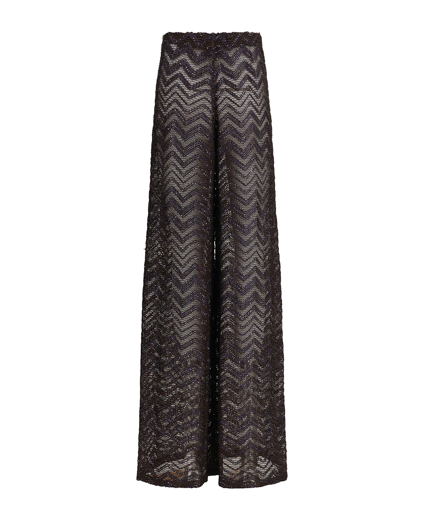 Missoni Wide Zigzag Mesh Trousers With Sequins ボトムス