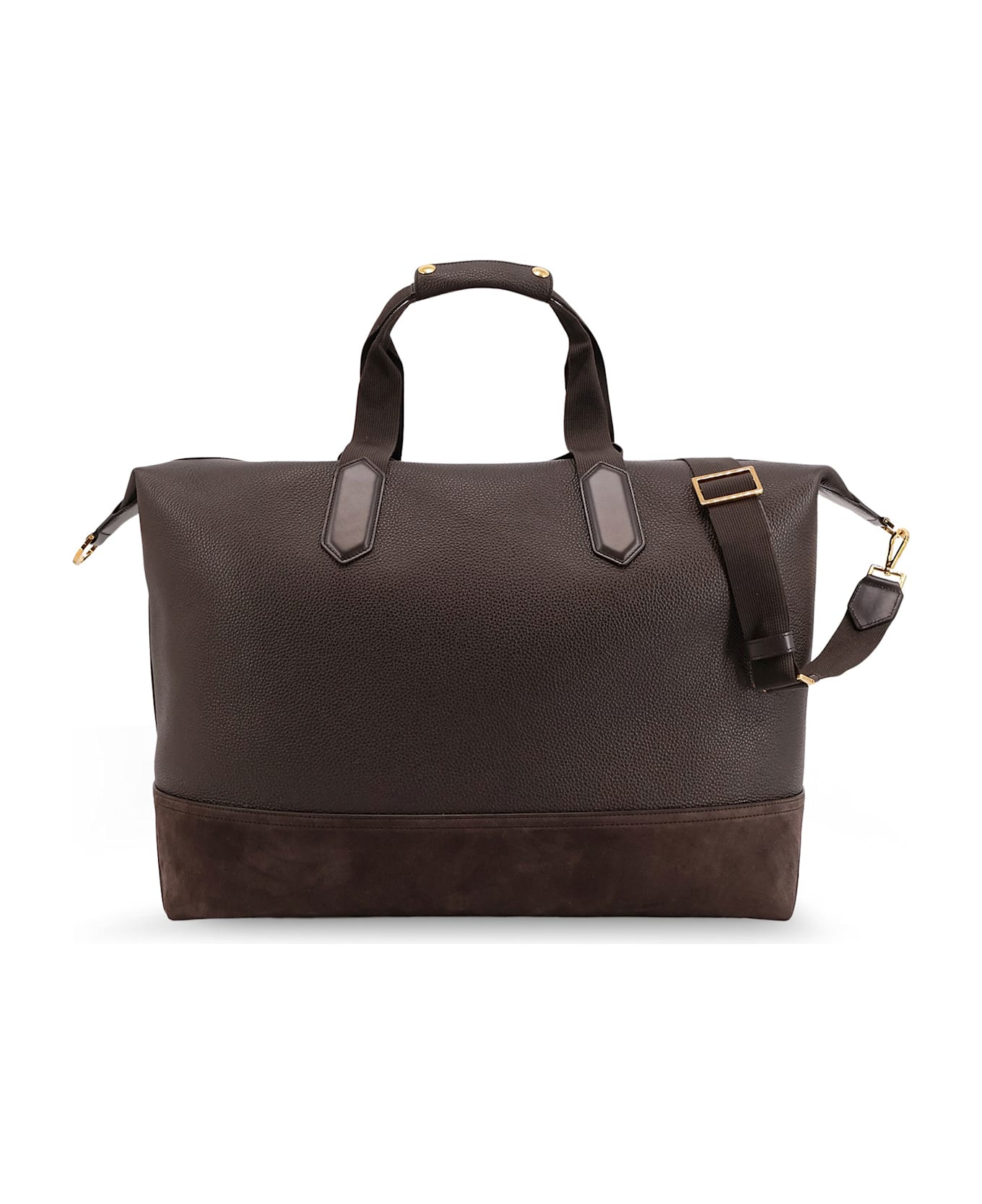 Tom Ford Leather Travel Bag With Suede Inserts - Brown
