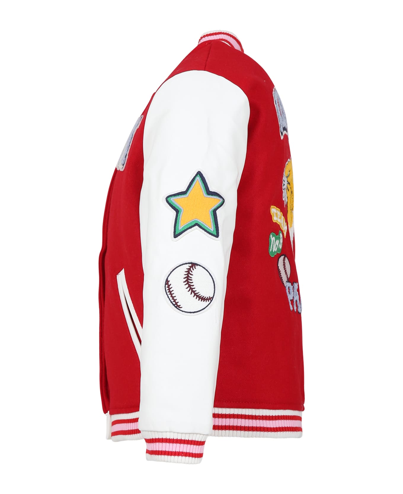 Kenzo Kids Red Jacket For Girl With Logo And Tiger - RED コート＆ジャケット