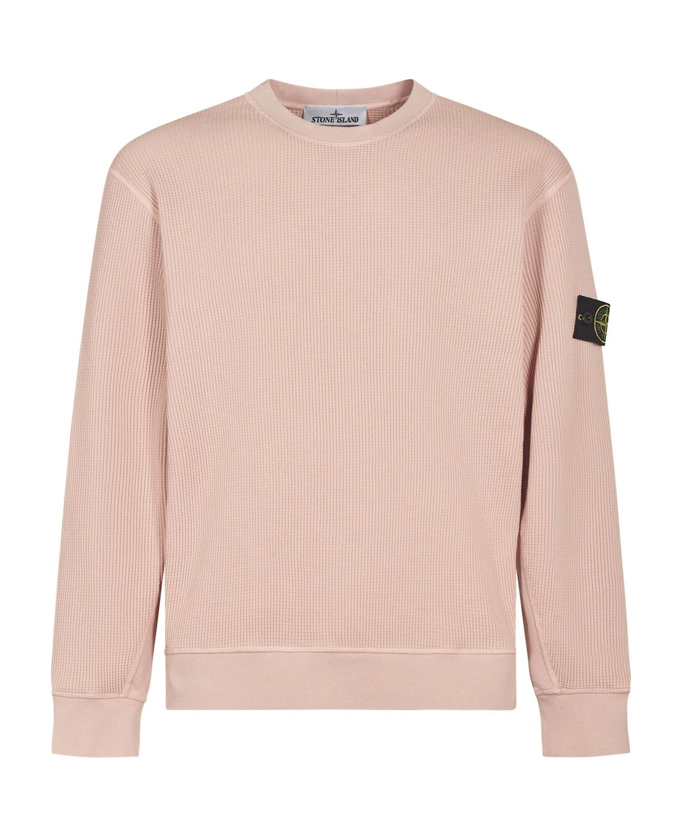 Stone Island Logo-patch Crewneck Jumper - Papaya