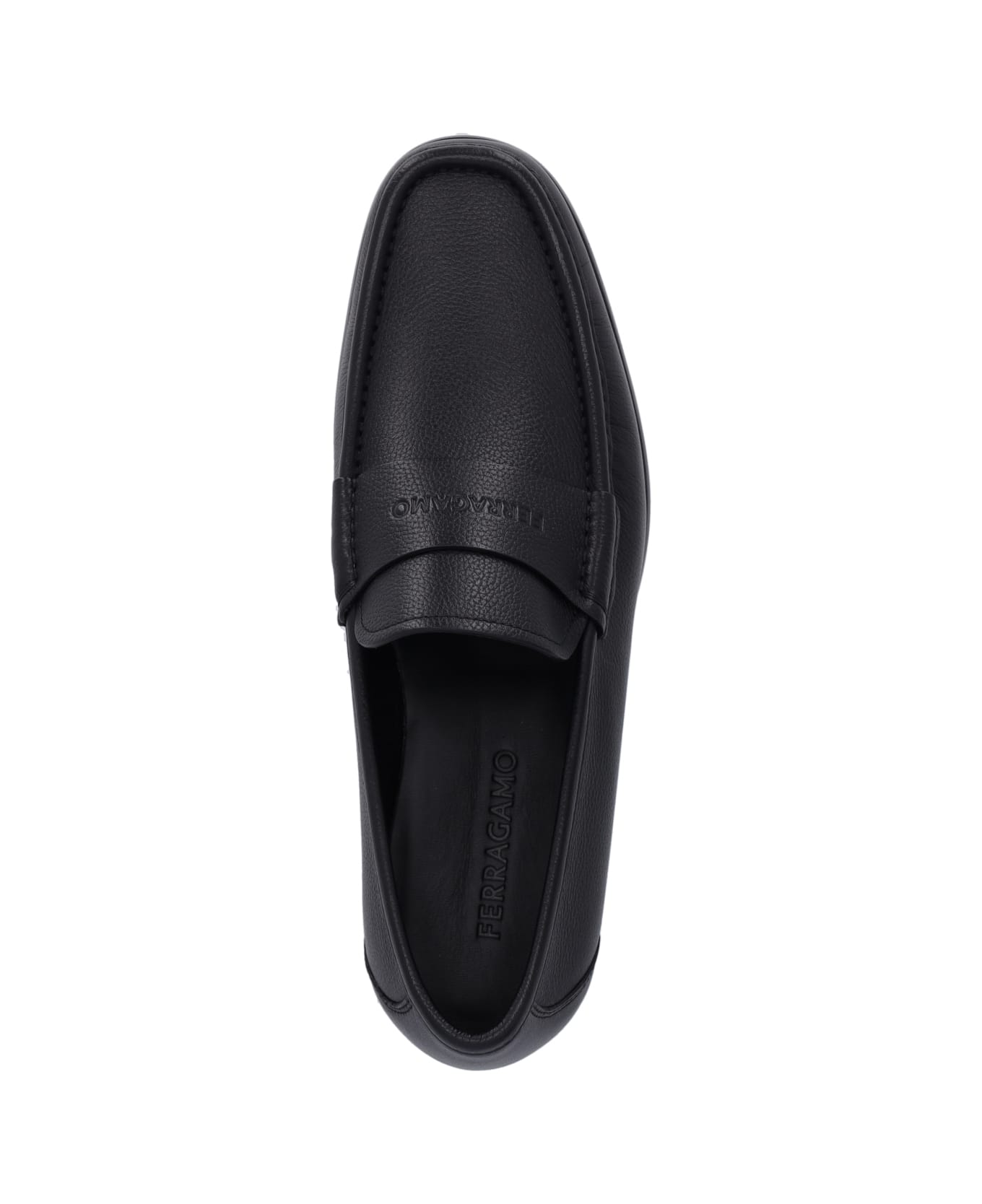 Ferragamo Logo Loafers - Black
