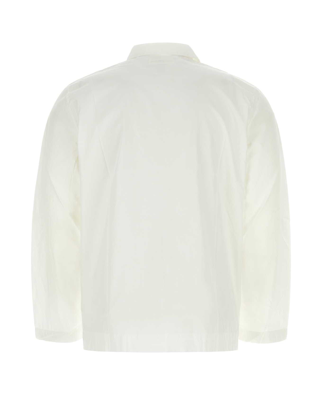 Tekla White Cotton Pyjama Shirt - ALABASTERWHITE