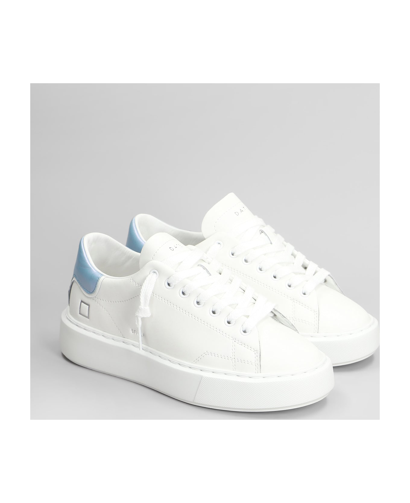 D.A.T.E. Sfera Sneakers In White Leather - WHITE SKY