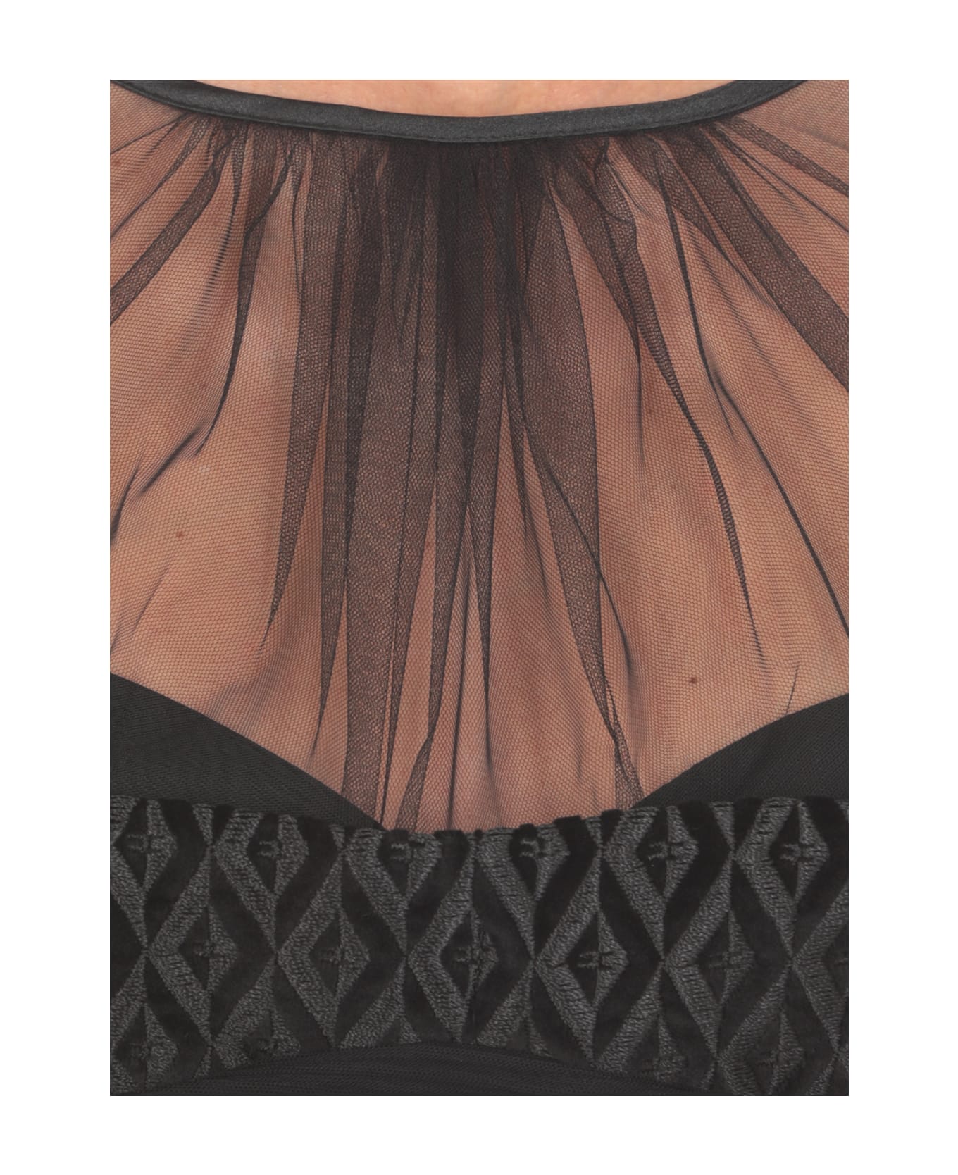 Elisabetta Franchi Red Carpet Dress With Embroidered Velvet Bodice - Black