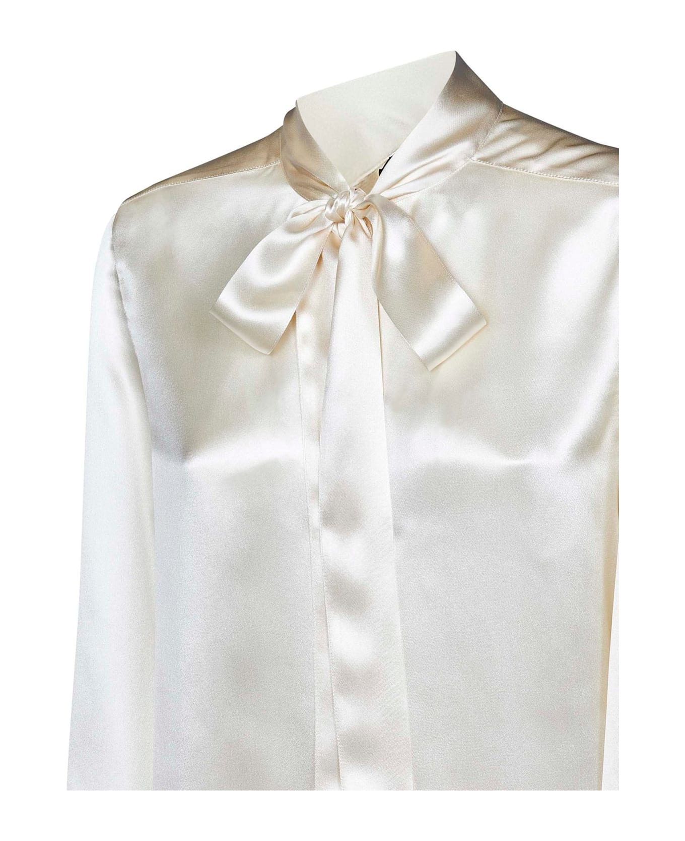 Tom Ford Fluid Charmeuse Lavalliere Shirt - NEUTRALS