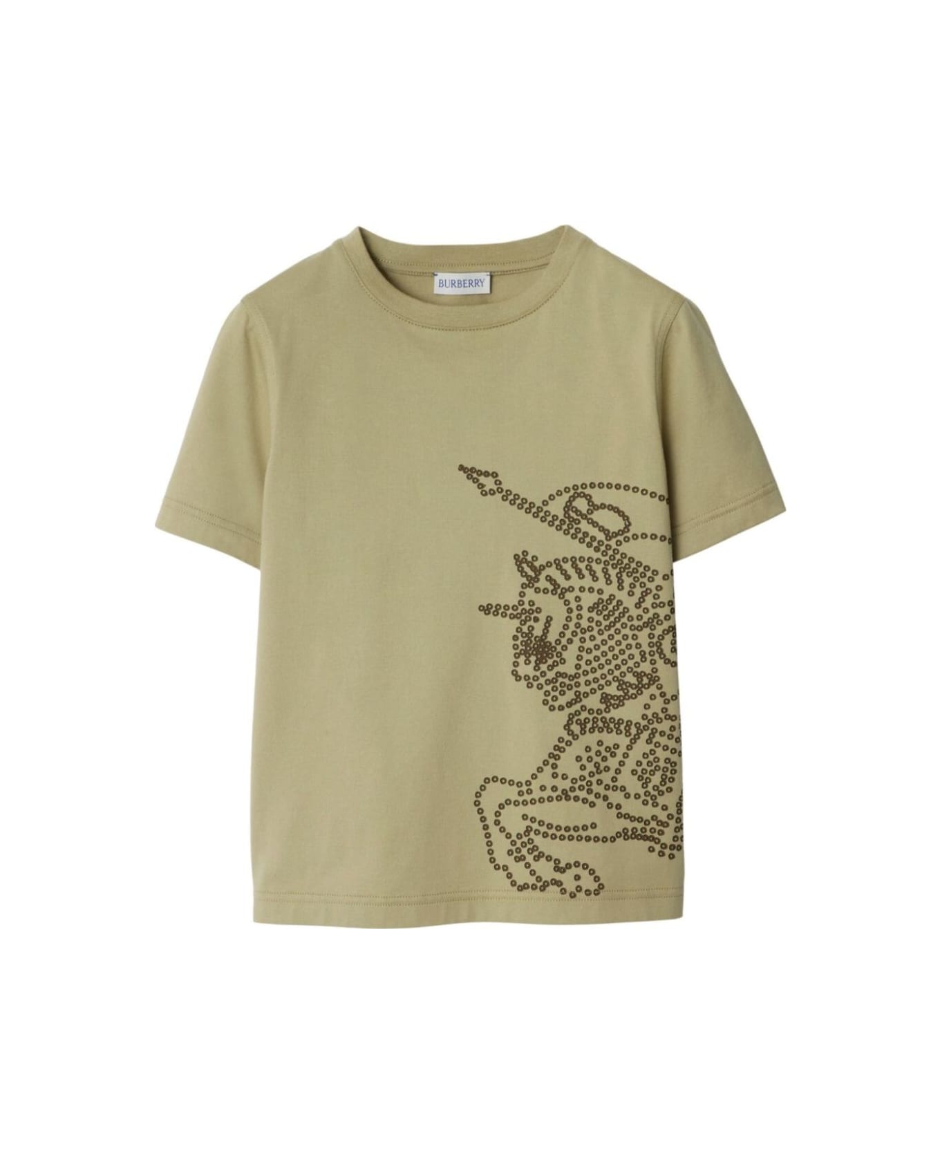 Burberry Beige Crewneck T-shirt With Ekd Detail In Cotton Boy - Beige