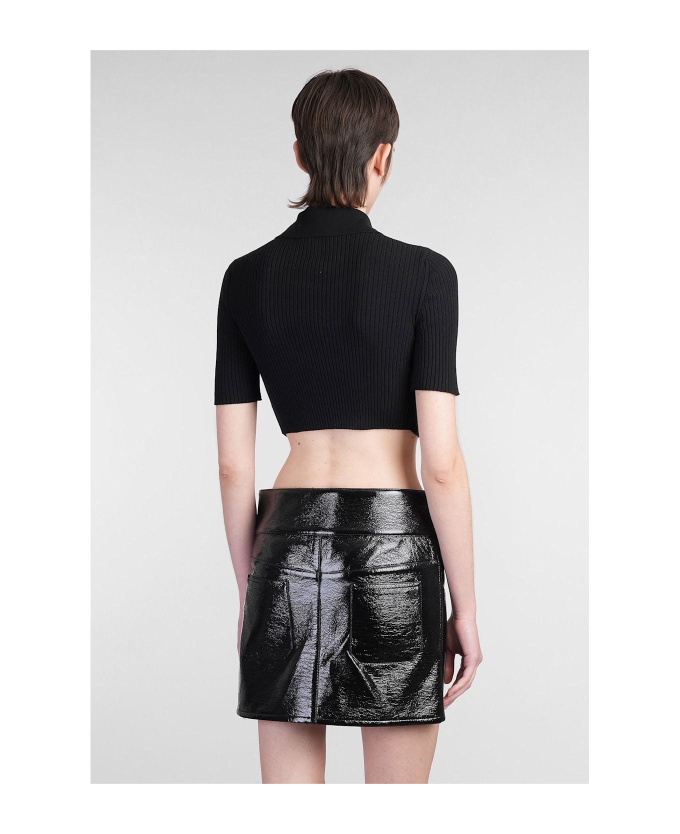 Courrèges Polo In Black Viscose - black