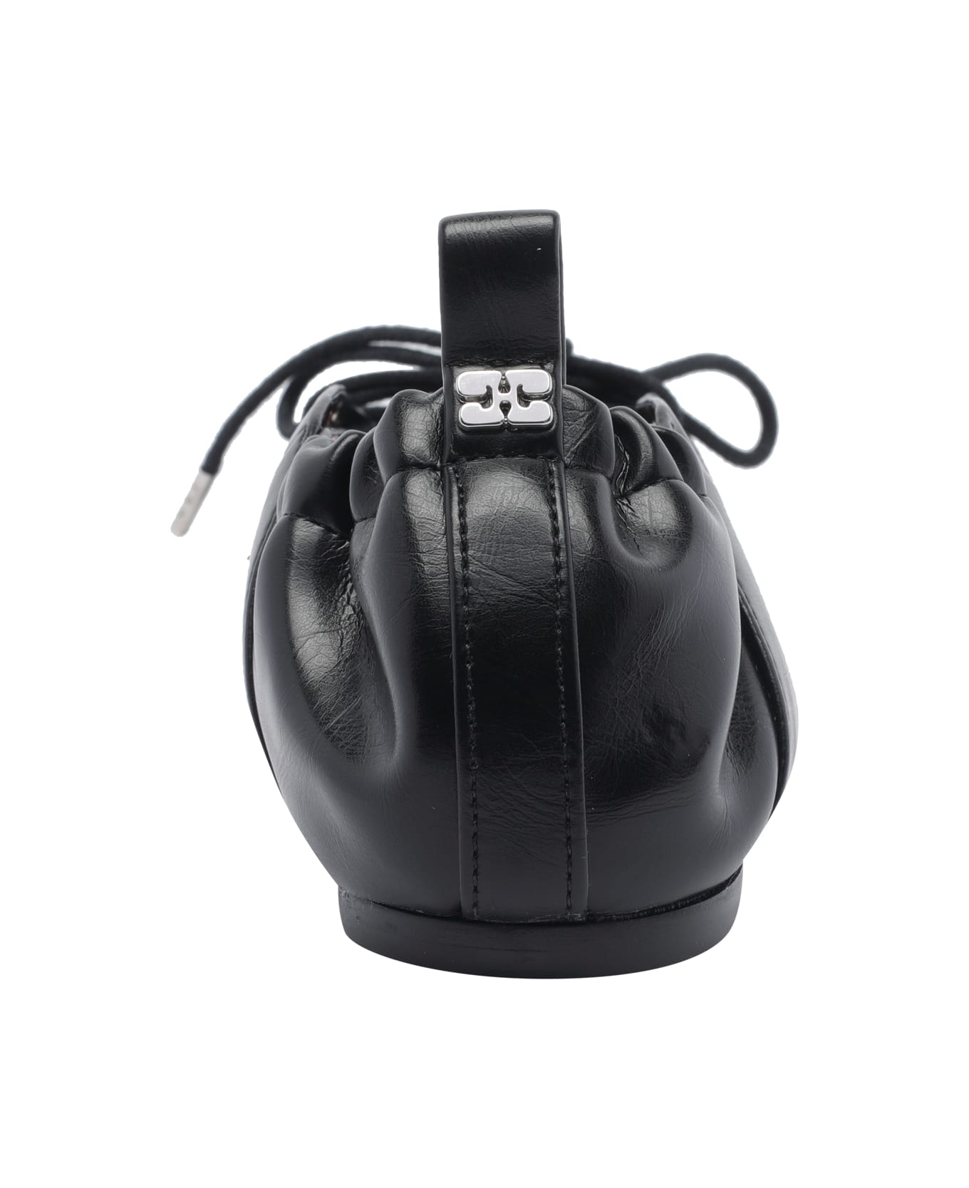 Ganni Eyelets Lace Up Ballets - Black