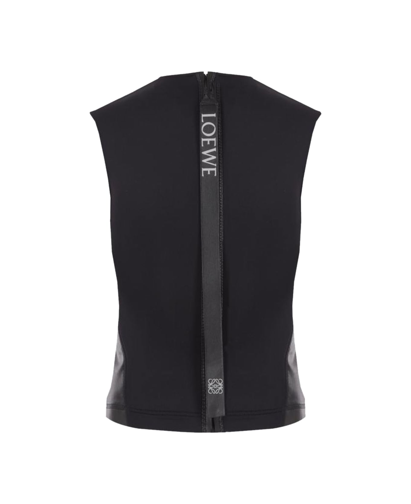 Loewe Stretch Leather And Technical Fabric Sleeveless Top - BLACK ジャケット
