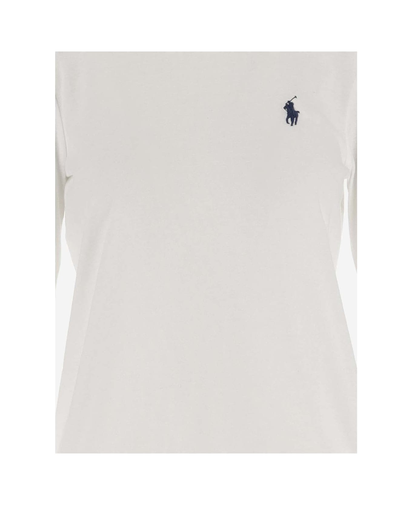 Polo Ralph Lauren Long Sleeve T-shirt With Logo - White Tシャツ