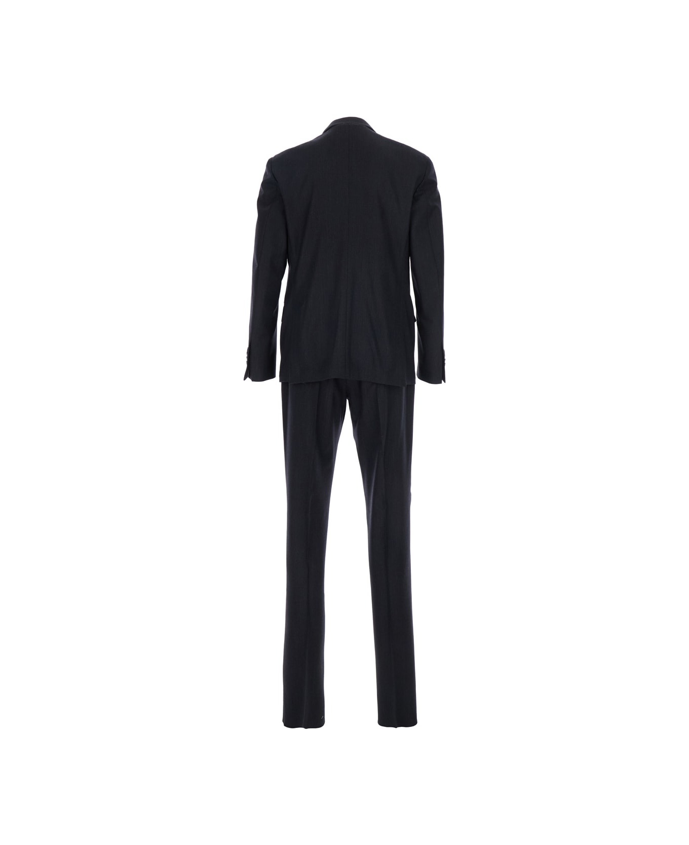 Lardini Grey Single-breasted Suit With Classic Revers In Flanel Man - Grey