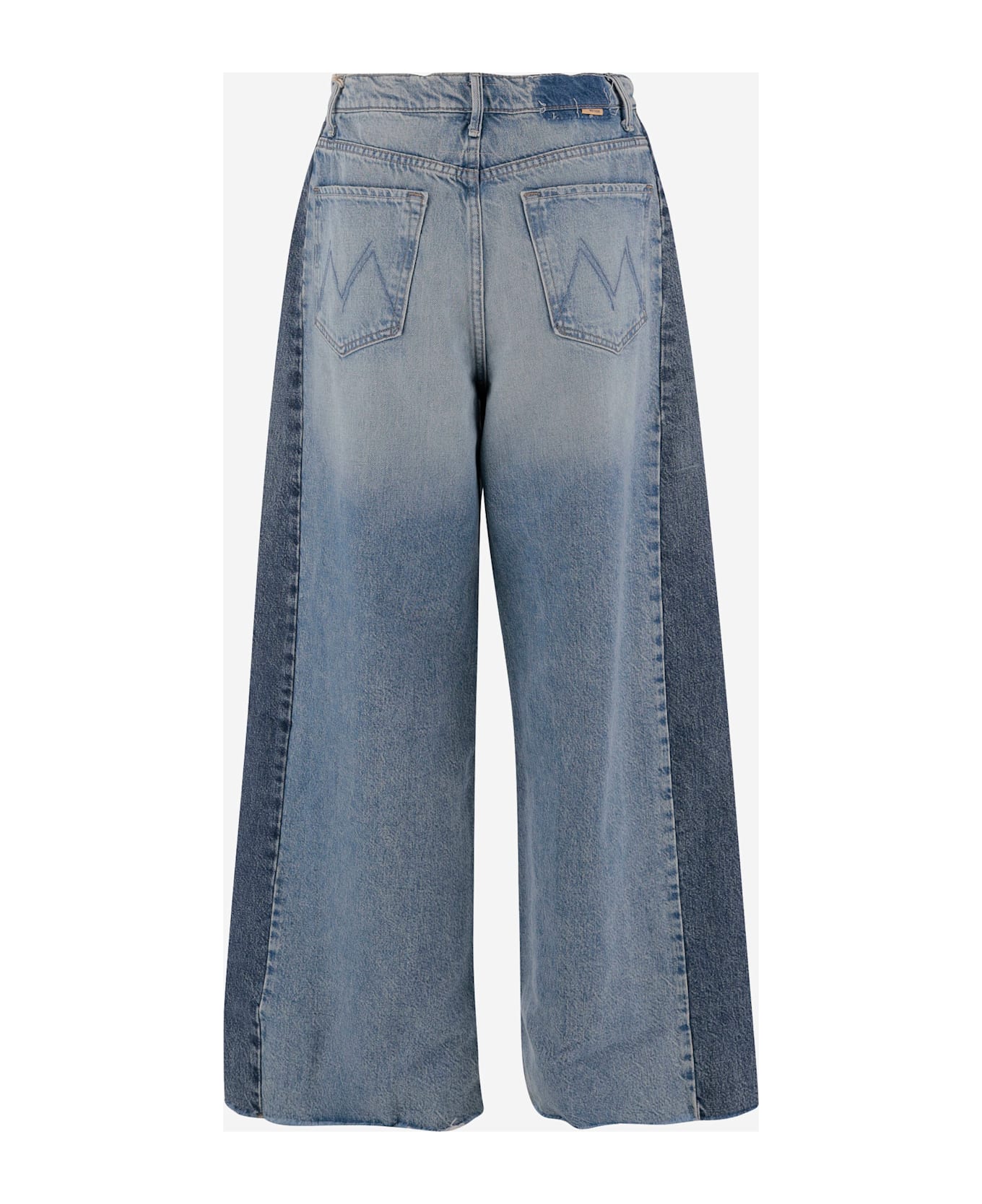 Mother Cotton Denim Patchwork Jeans - Denim