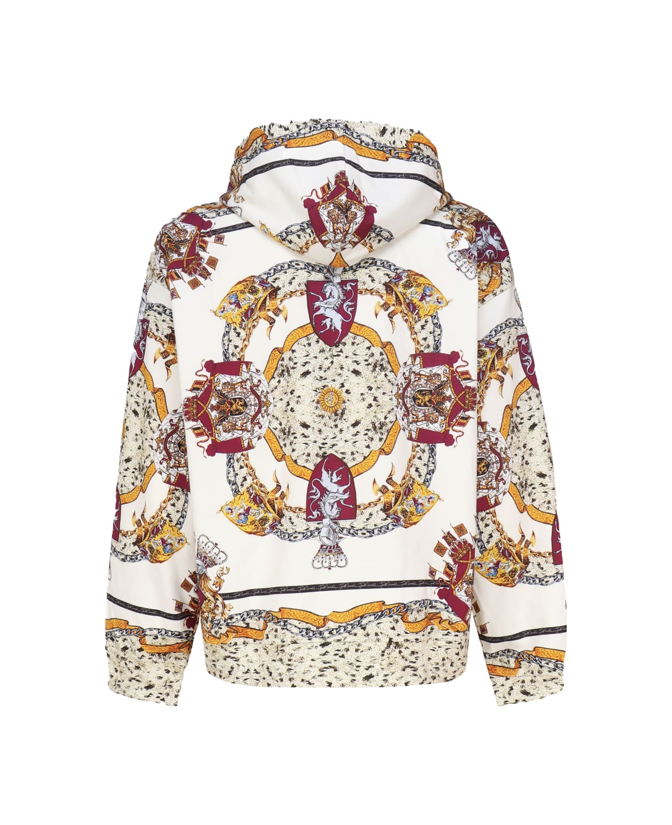 Just Cavalli Cotton Bedrucktes With Hood And Drawstring - Cream, multicolor